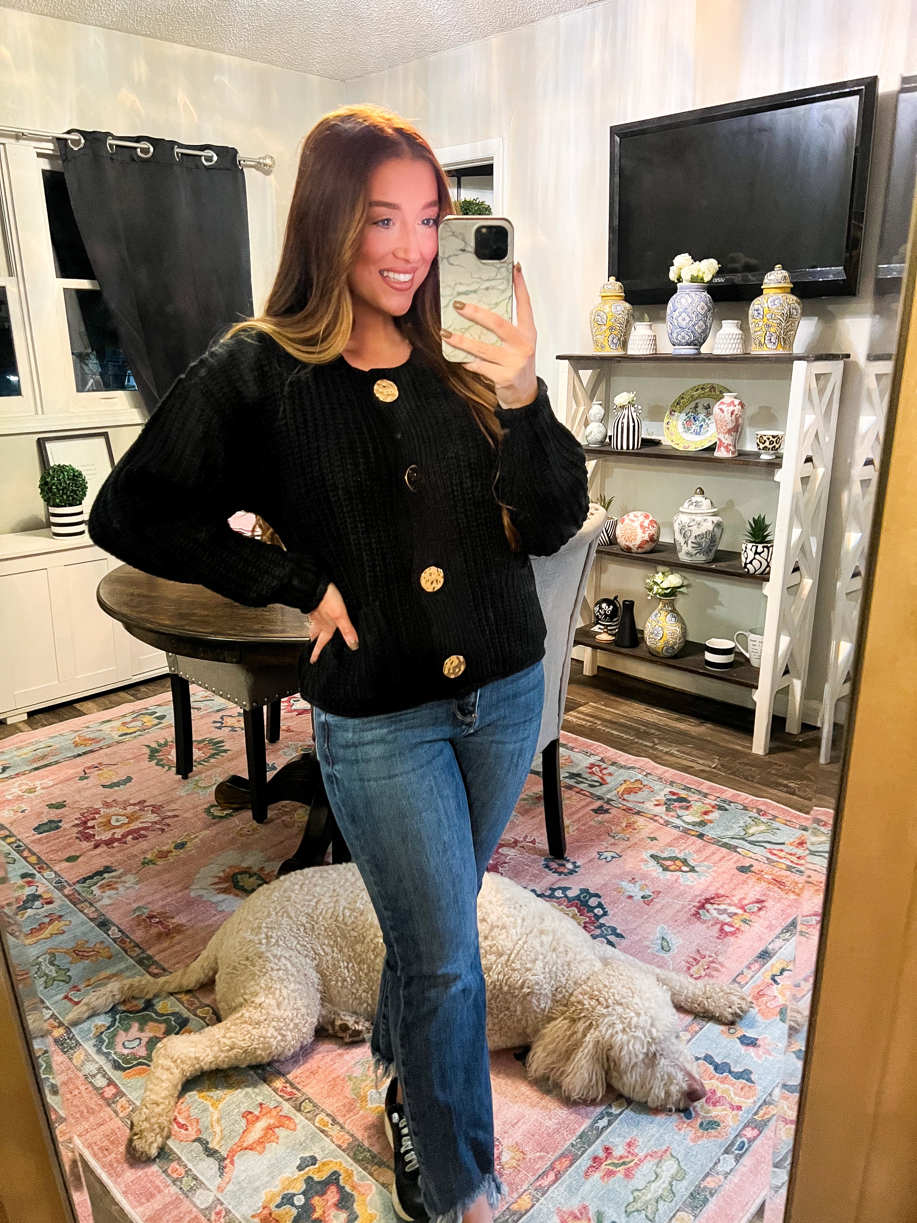 Black Gold Accent Sweater