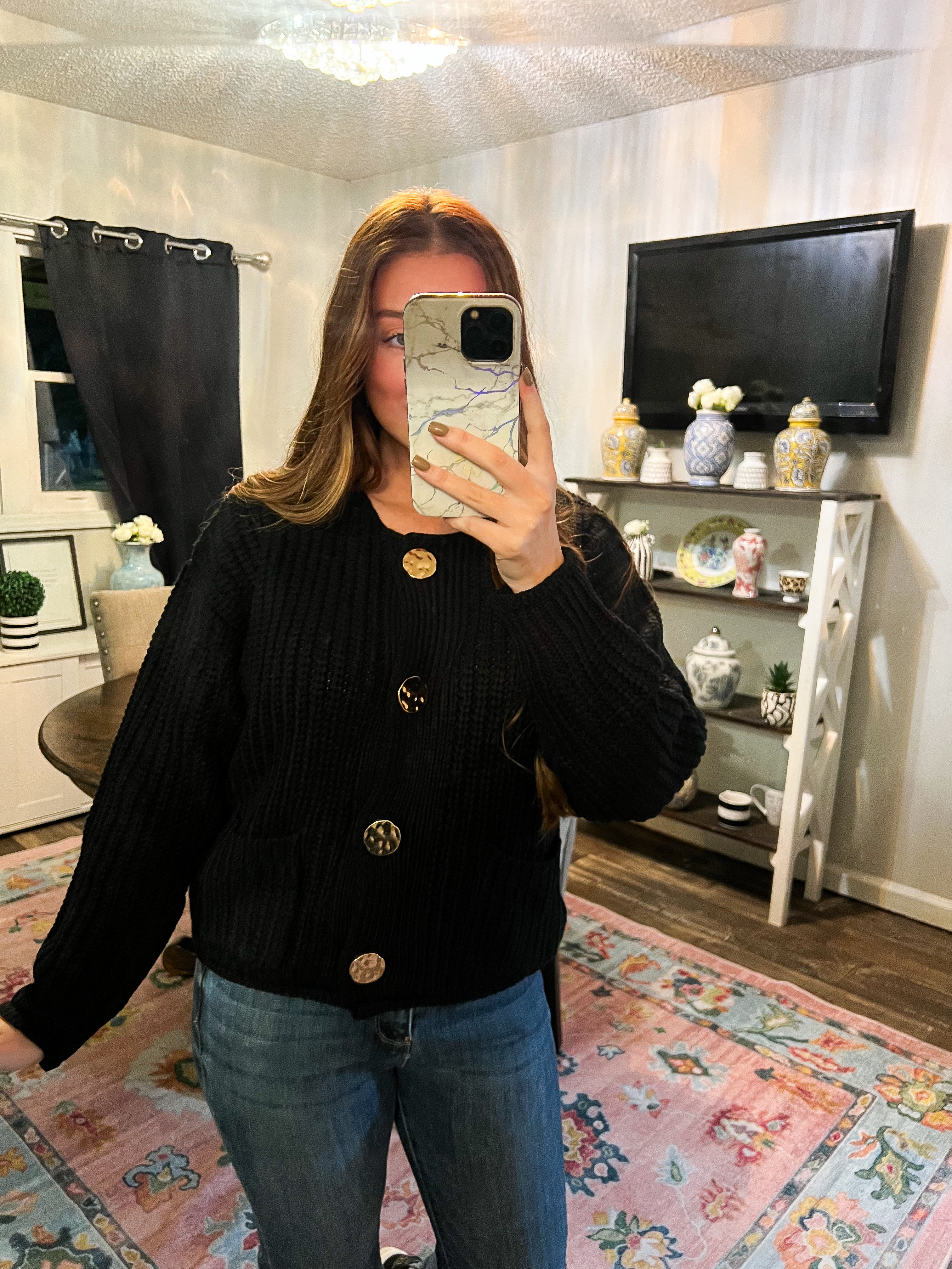 Black Gold Accent Sweater