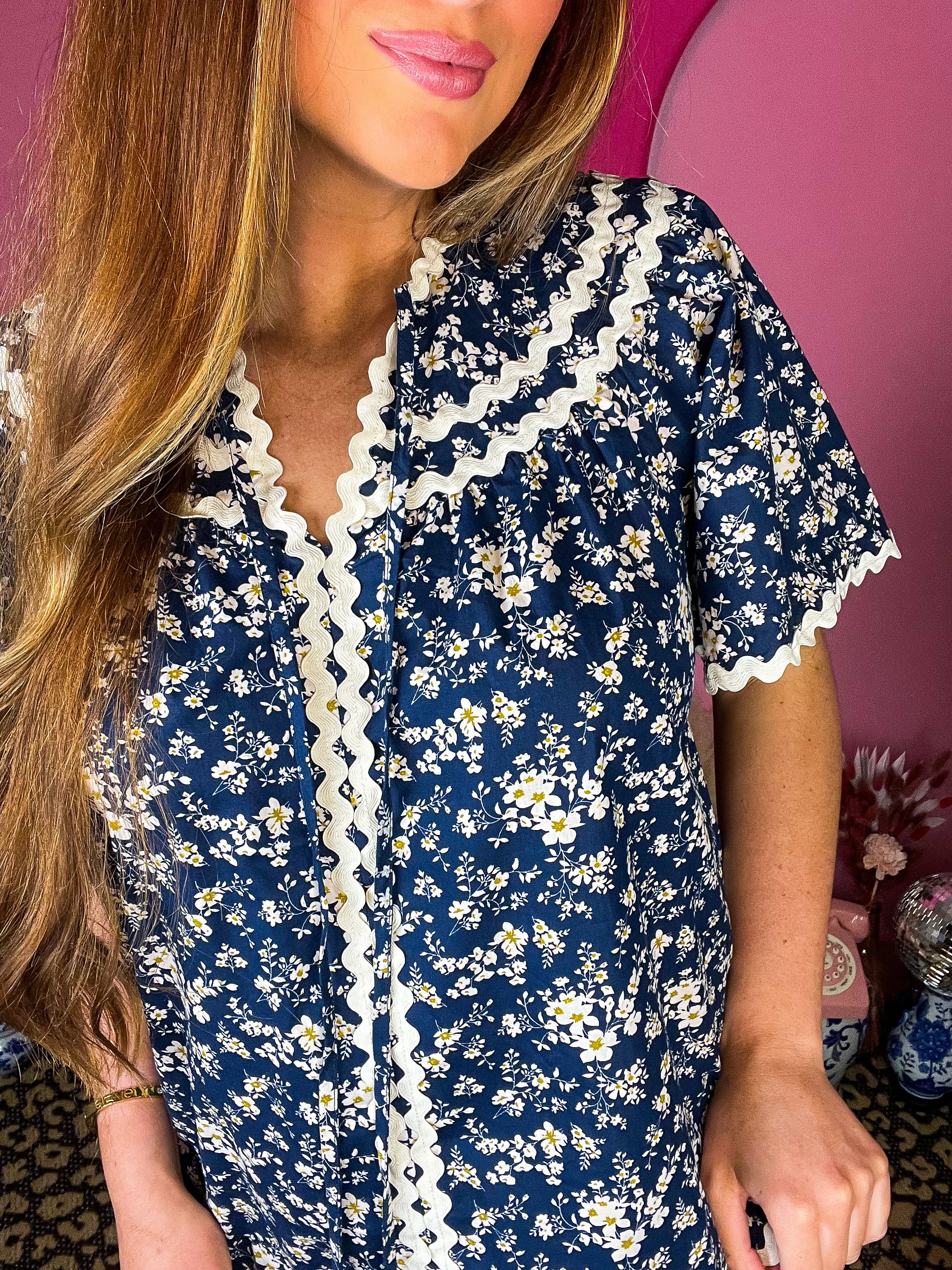 Jenny Navy Floral Top