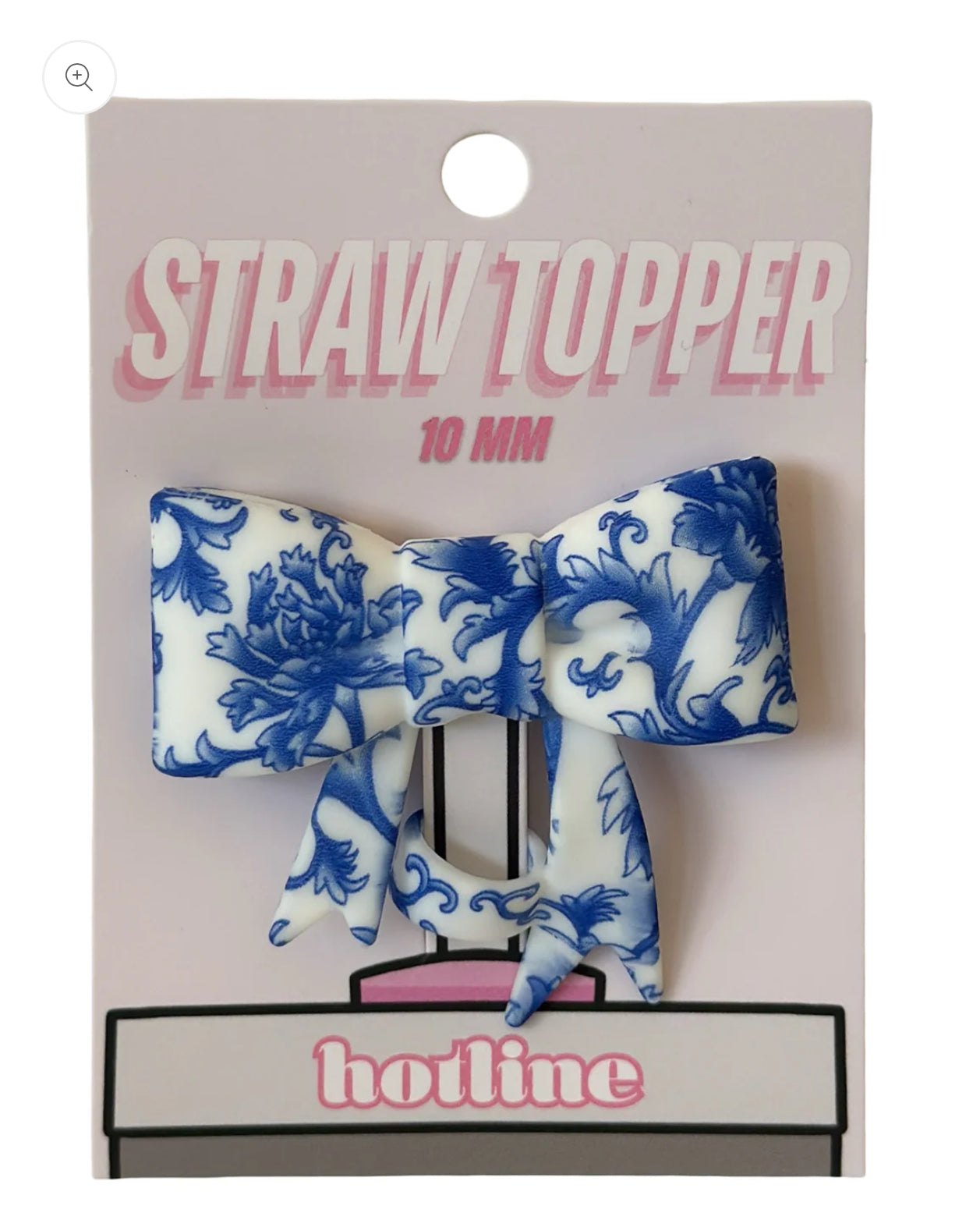 Straw Topper Blue/White Floral