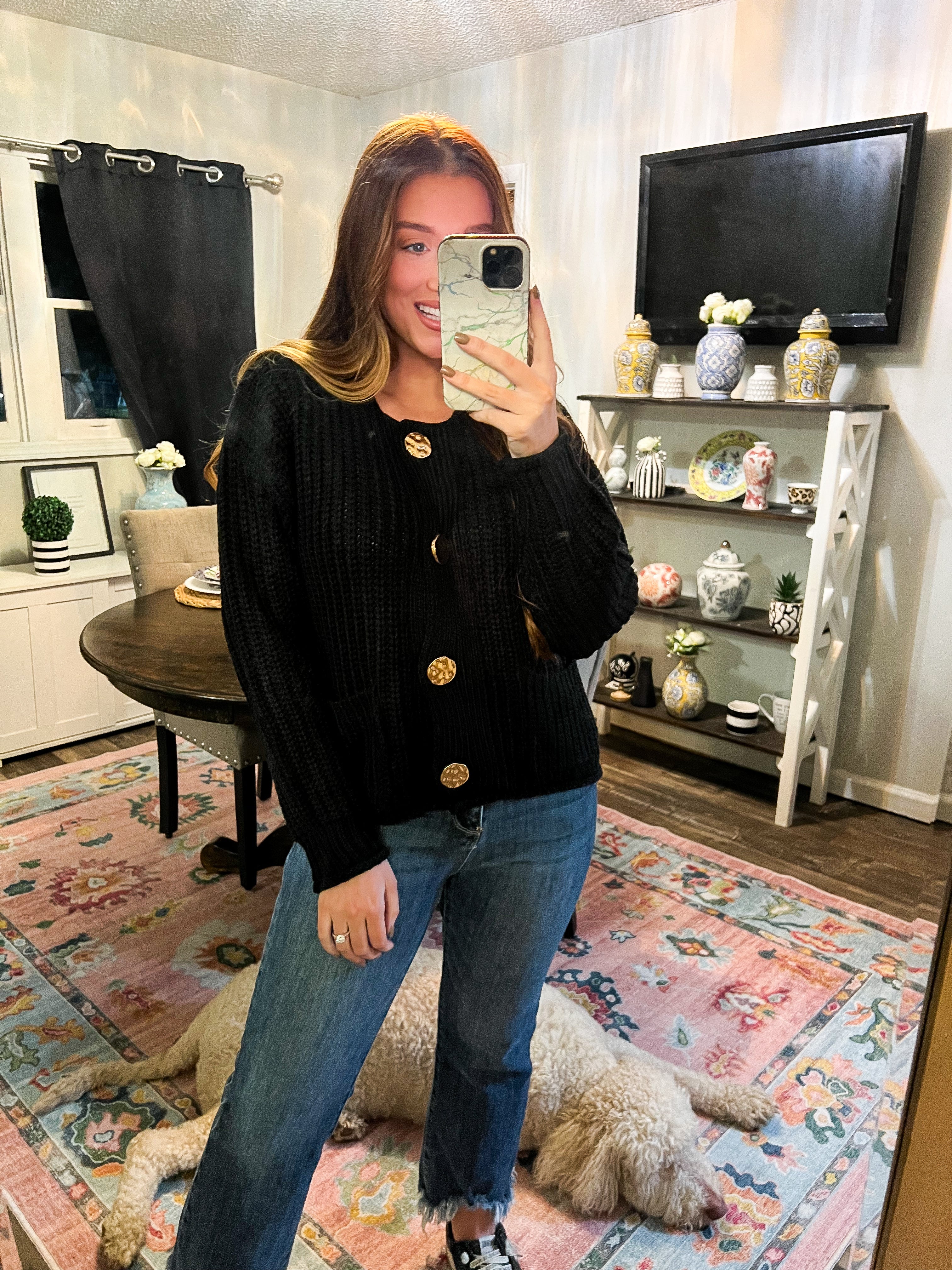 Black Gold Accent Sweater