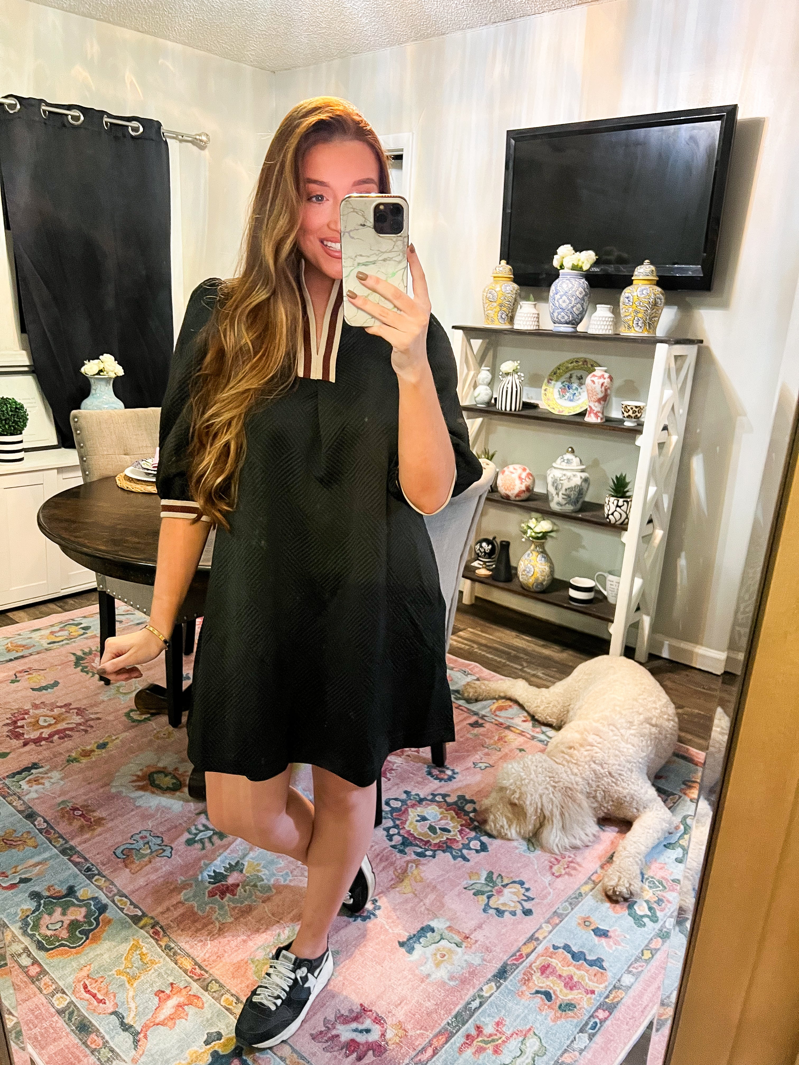 Black Sporty Jacquard Dress