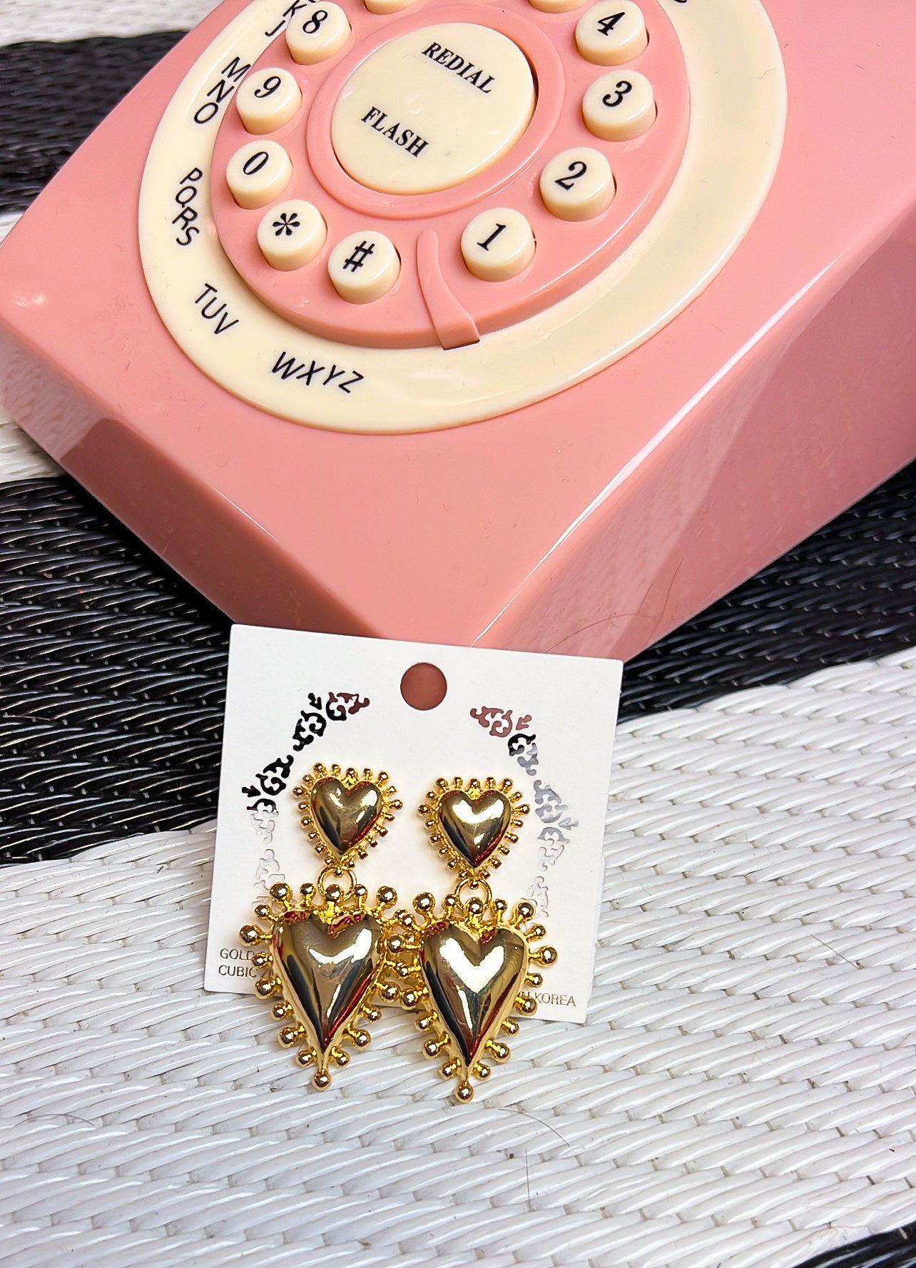 Double Heart Gold Dipped Earrings