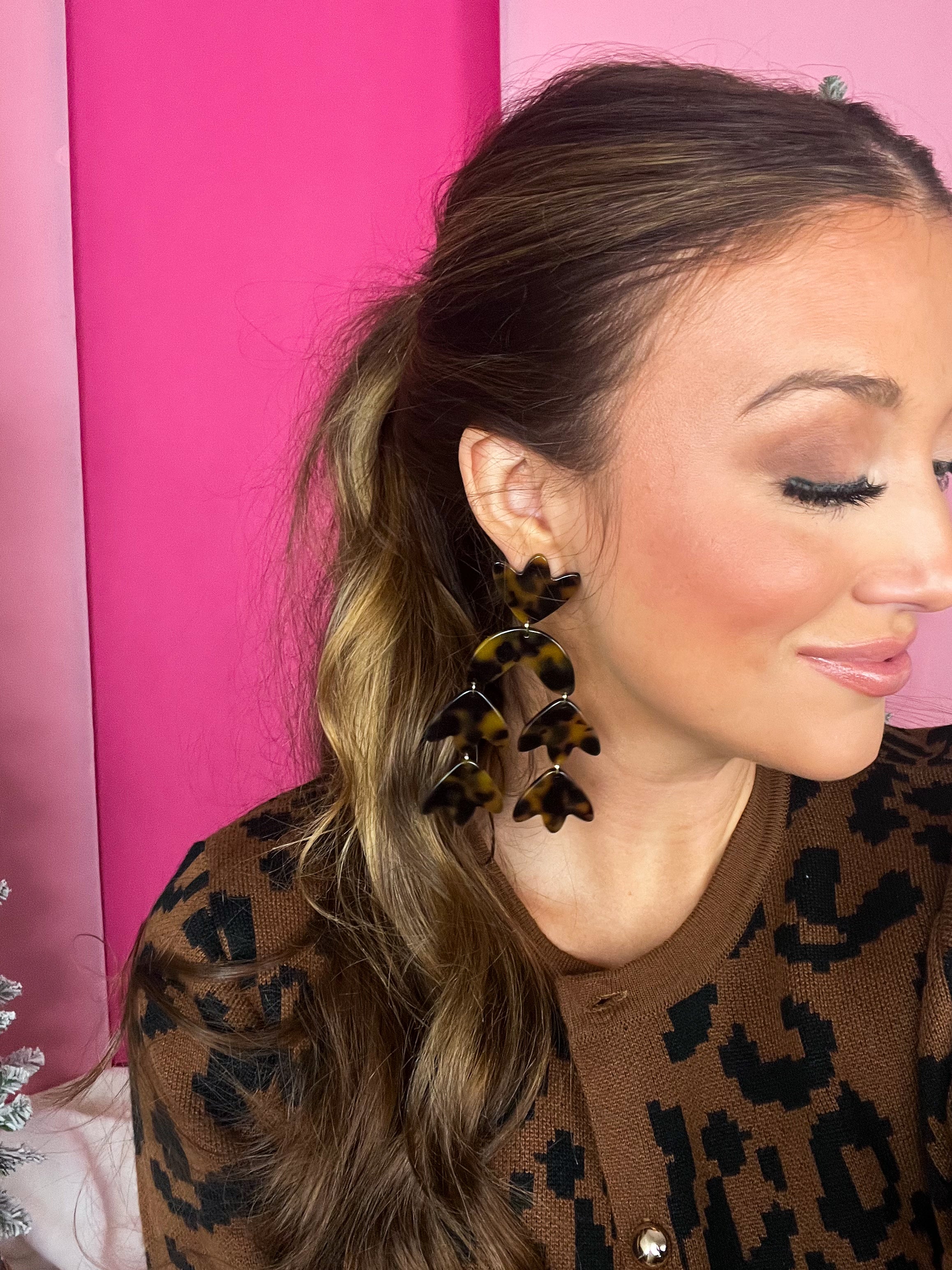 Tortoise Acrylic Cecilia Earring