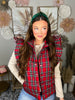 Load image into Gallery viewer, Red Plaid Puff Vest