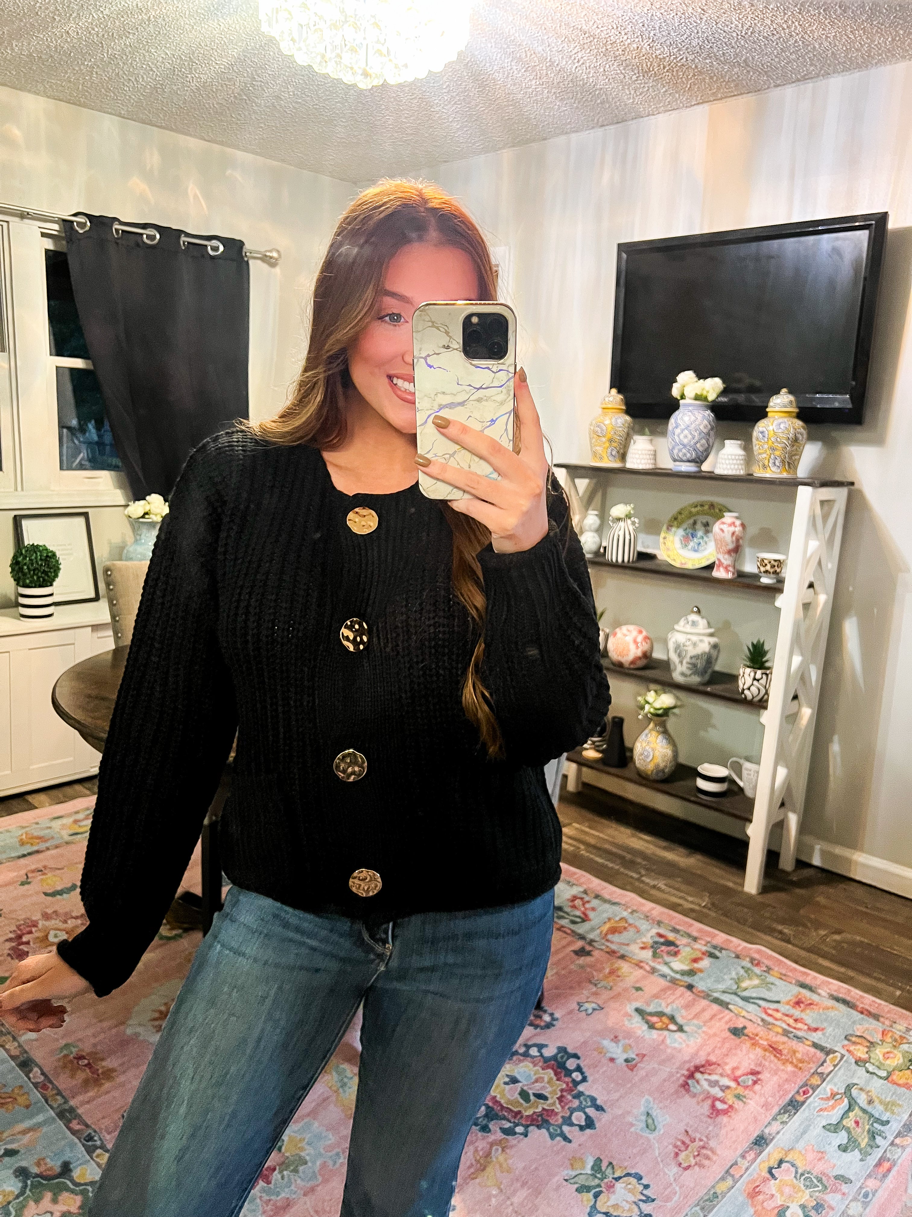 Black Gold Accent Sweater