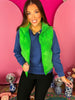 Zig Zag Green Puffer Corduroy Vest