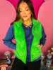 Zig Zag Green Puffer Corduroy Vest