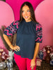 Adrienne THML Navy Top