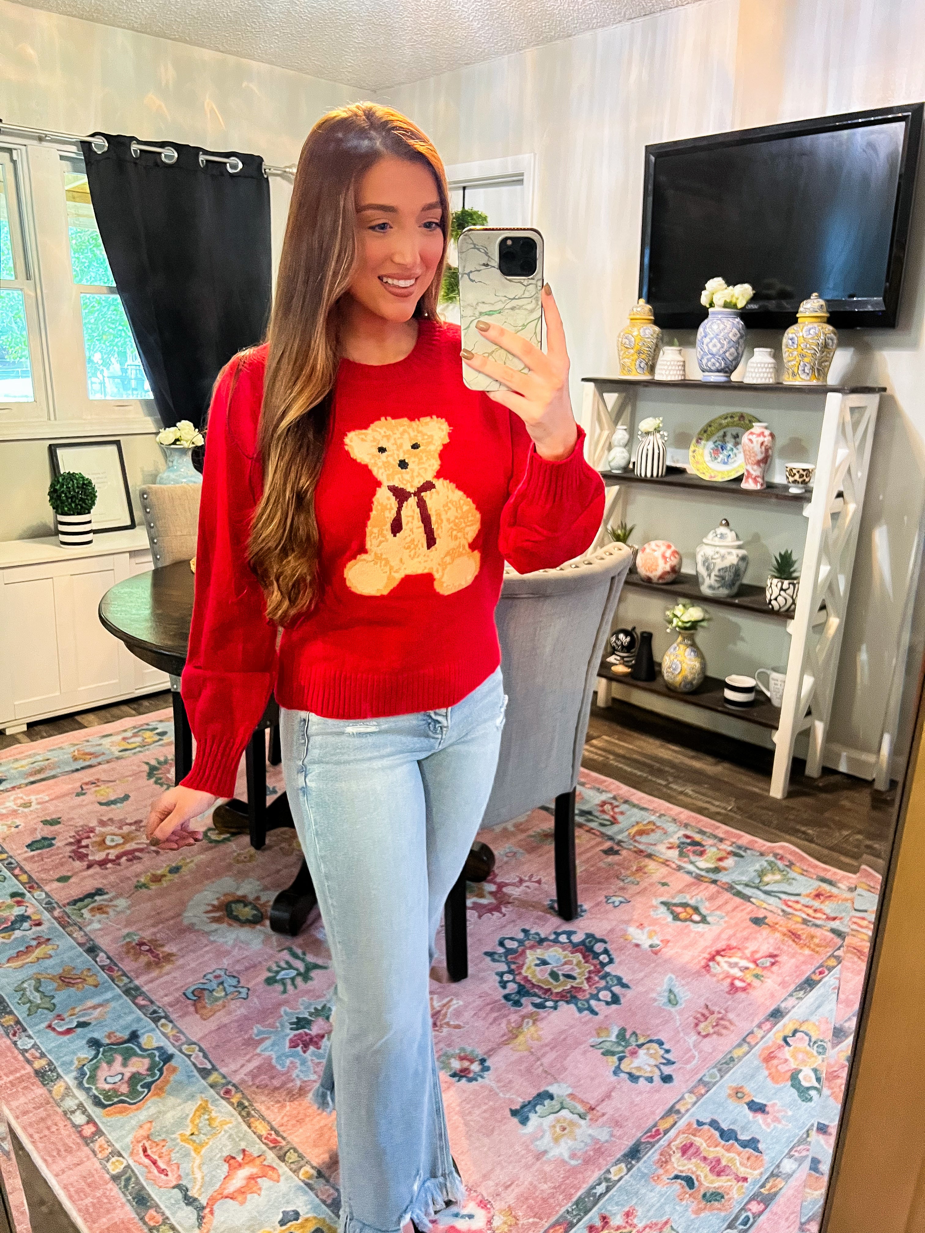 Red Teddy Bear Sweater