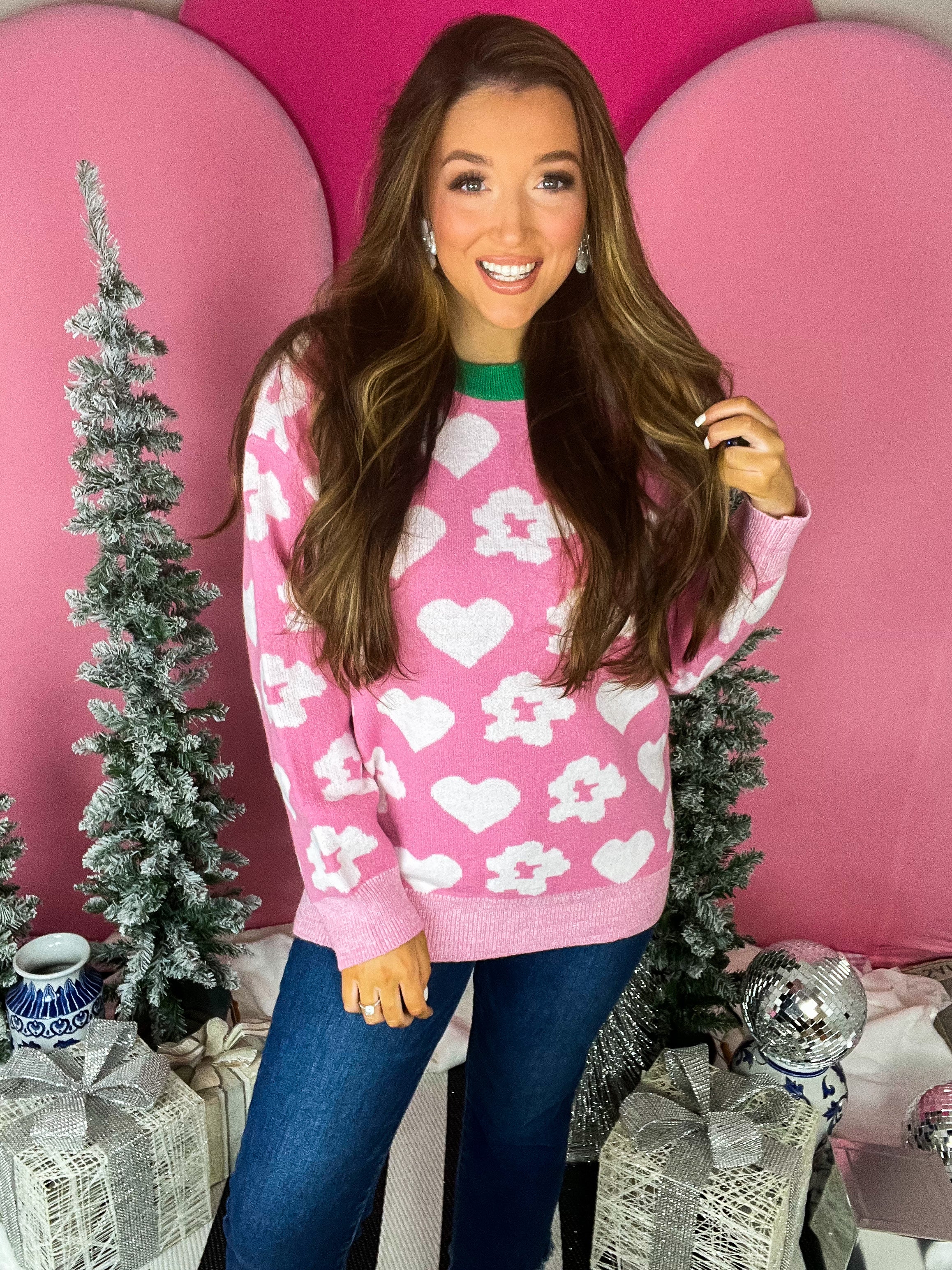 Floral Lovin' Pink Sweater