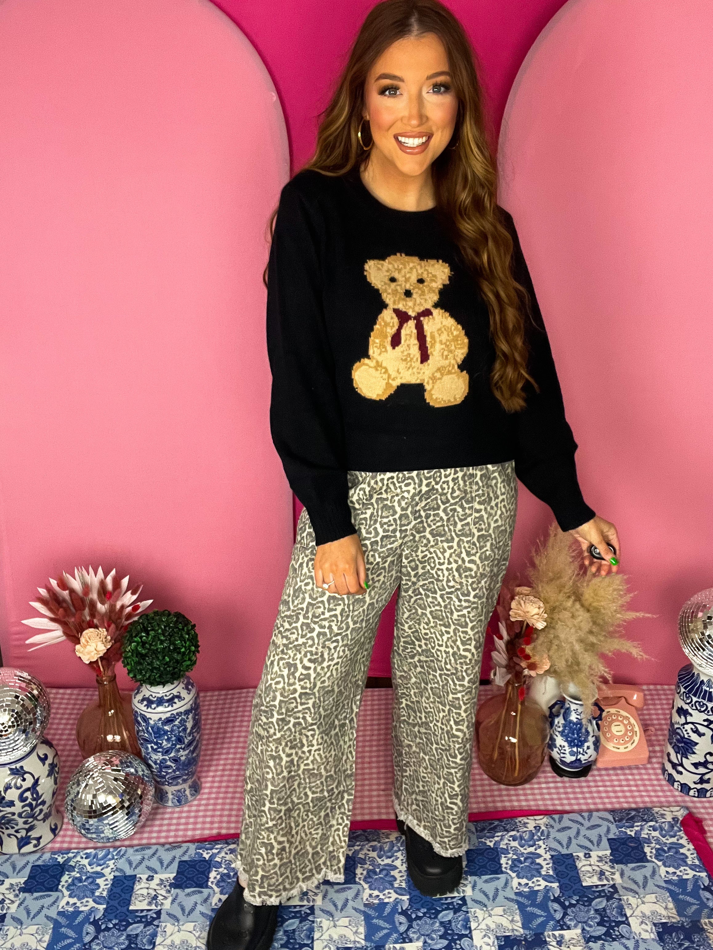 Black Teddy Bear Sweater