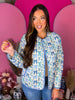 Blue Bow Quilted Jacket