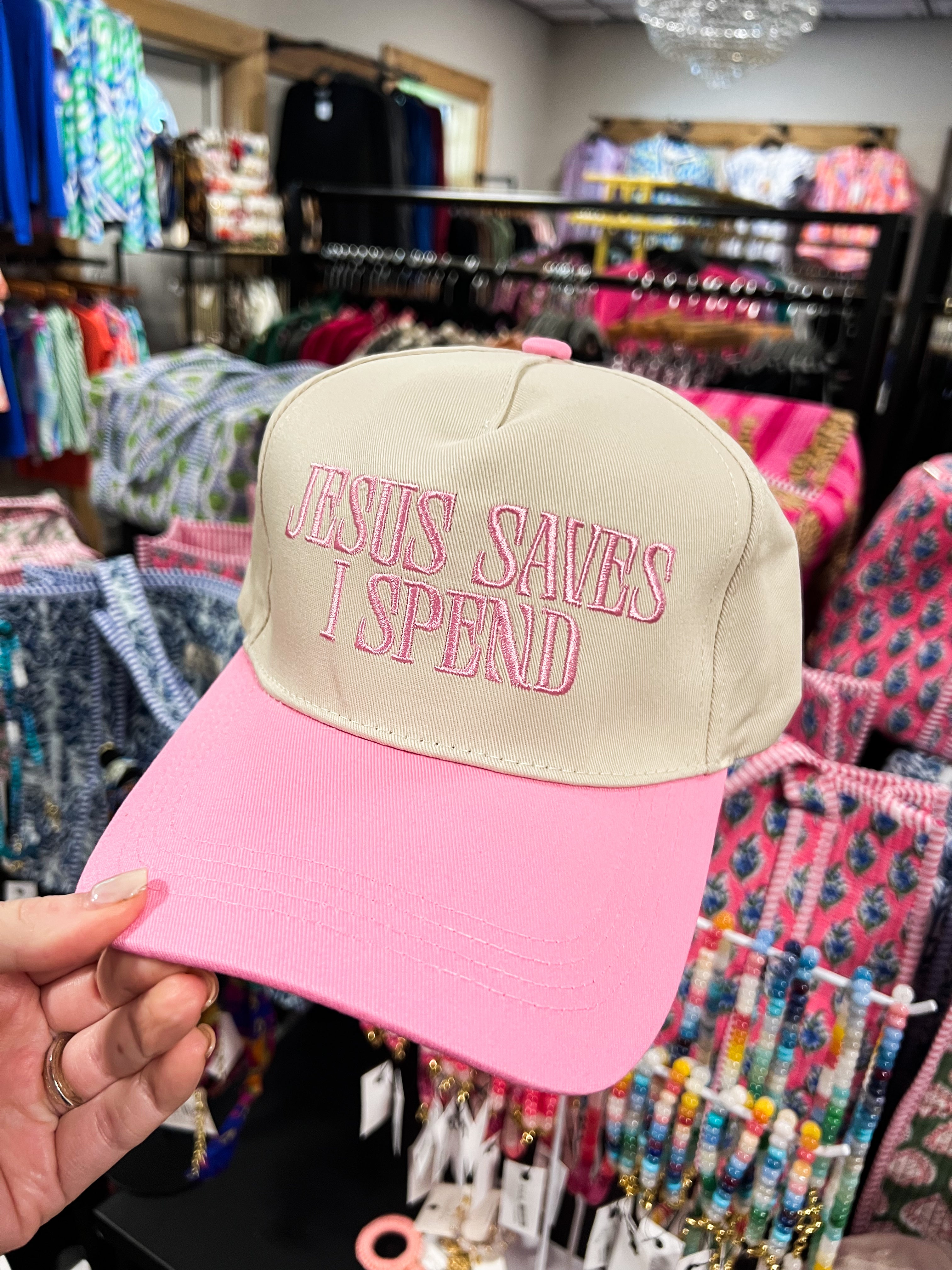 Pink Jesus Saves Embroidered Hat