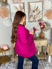 Load image into Gallery viewer, Magenta Waffle Cardigan Sweater