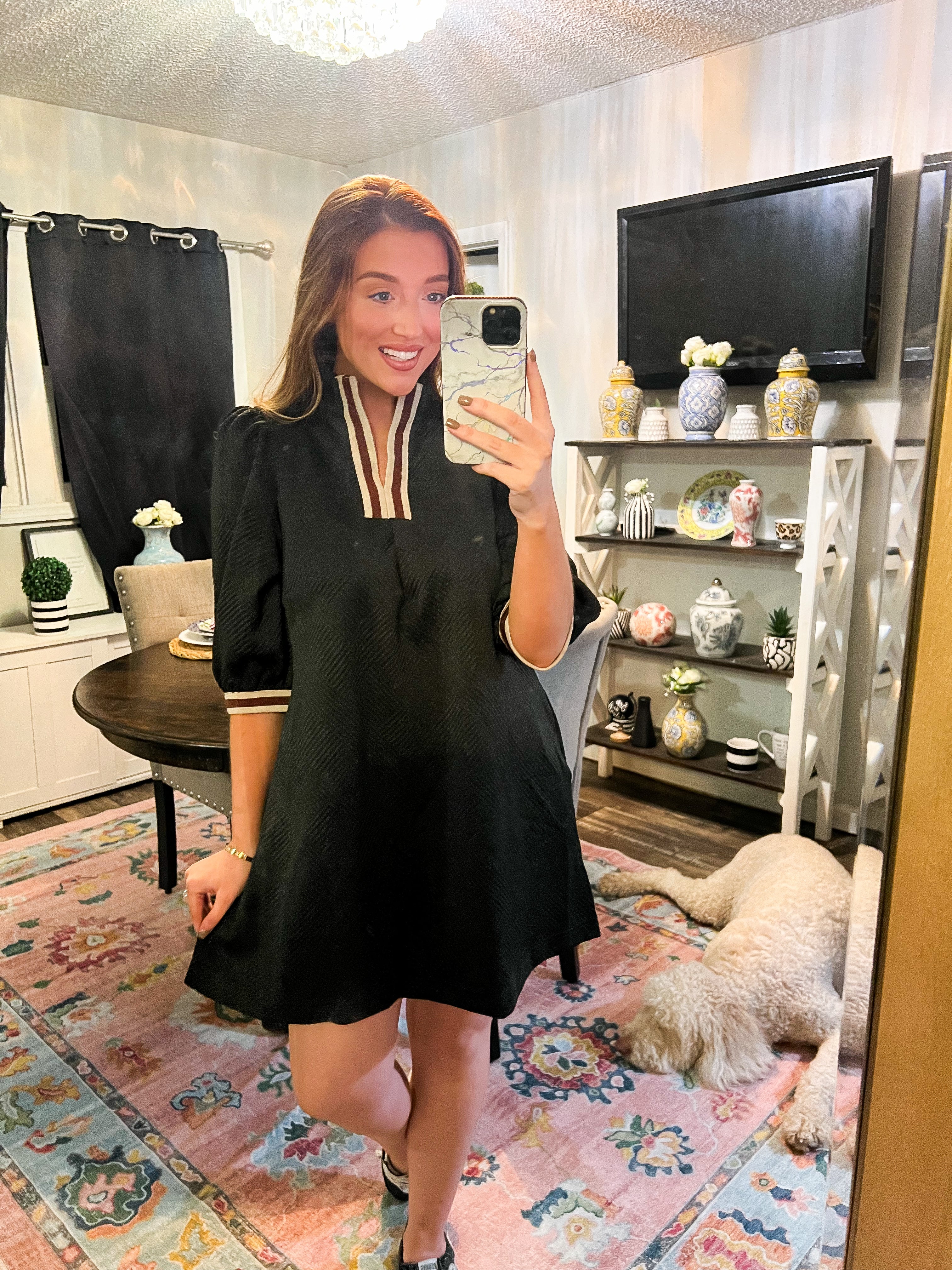 Black Sporty Jacquard Dress