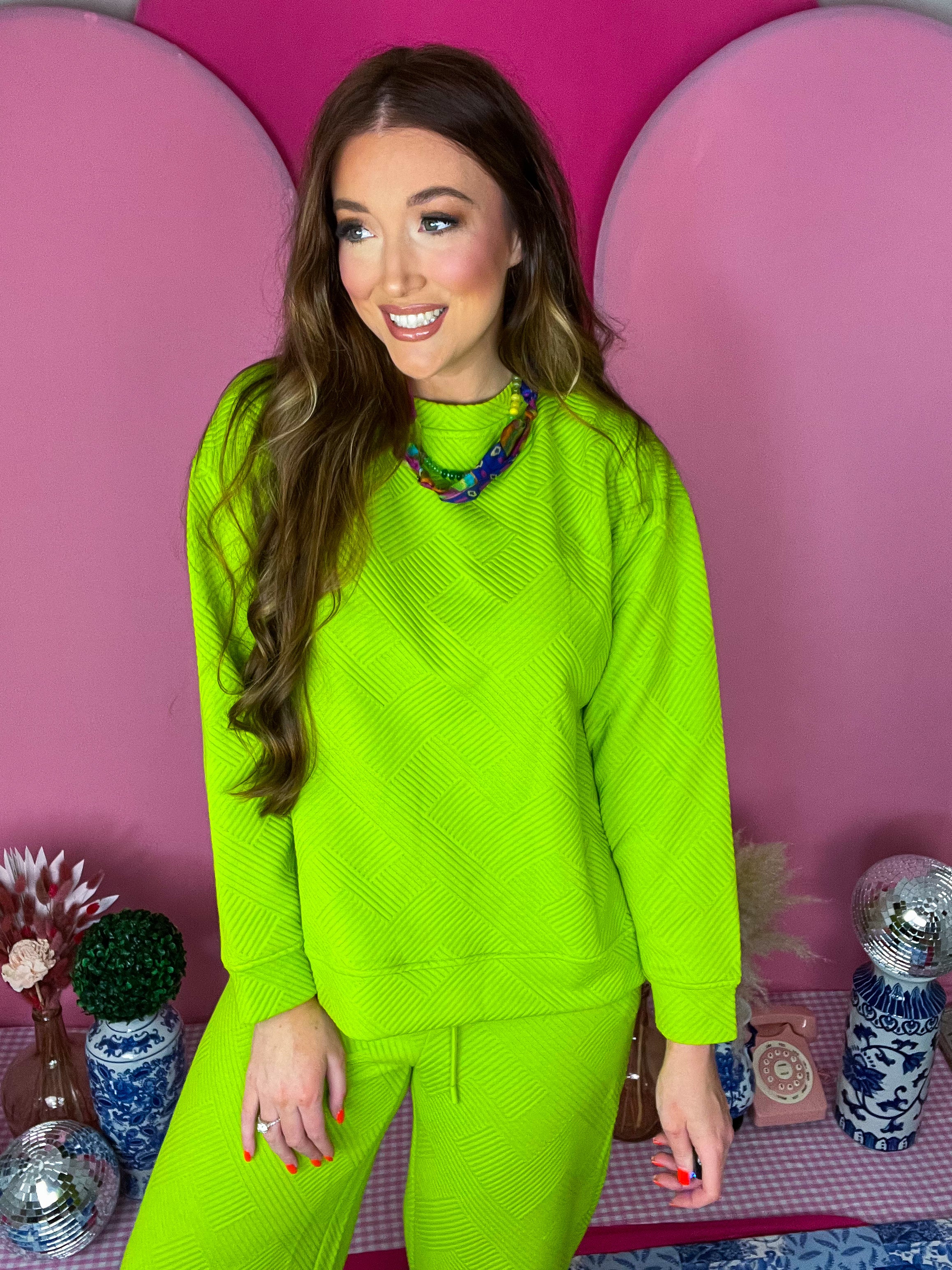 Lime Texture Sweatshirt