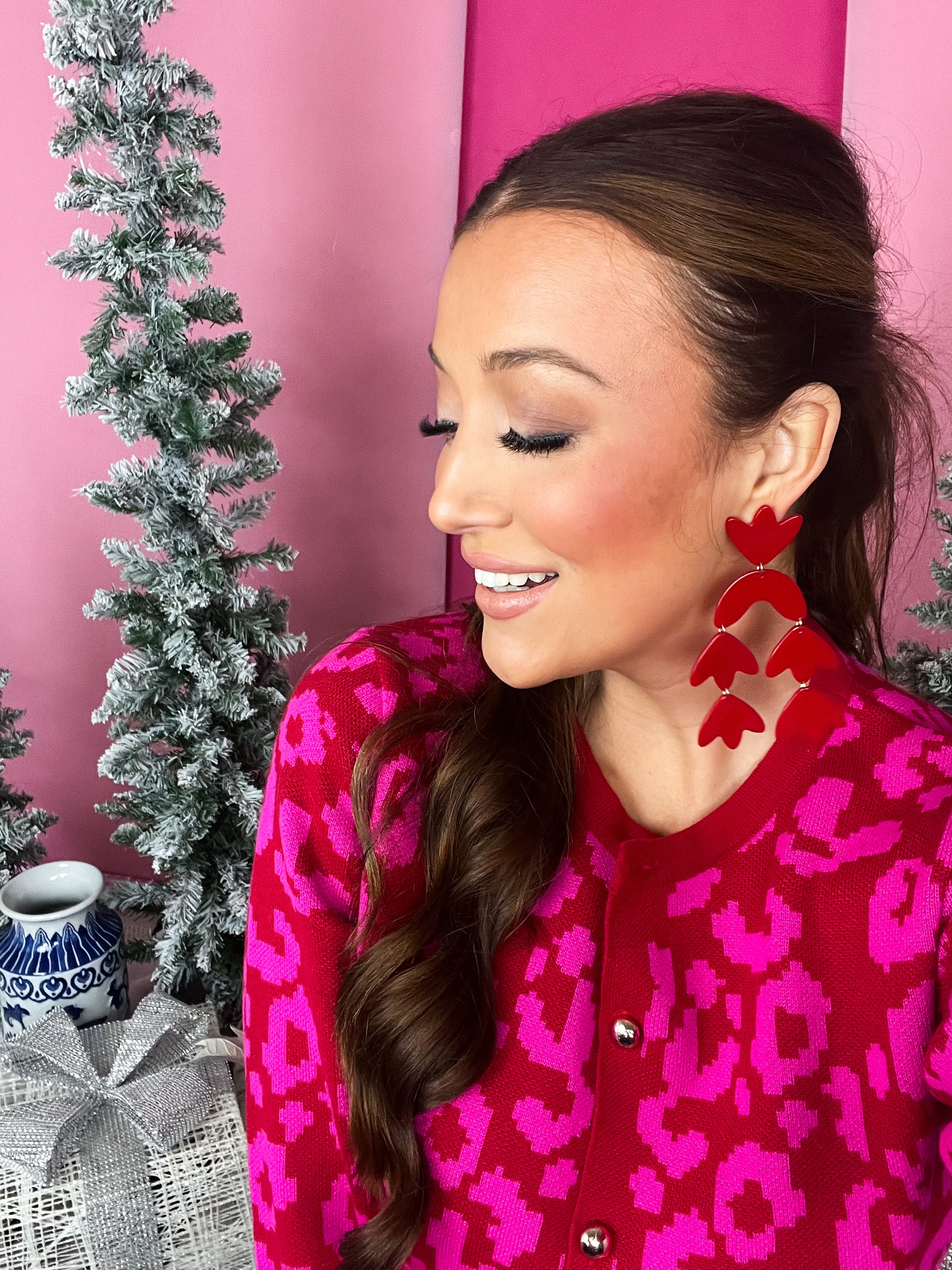 Red Acrylic Cecilia Earring