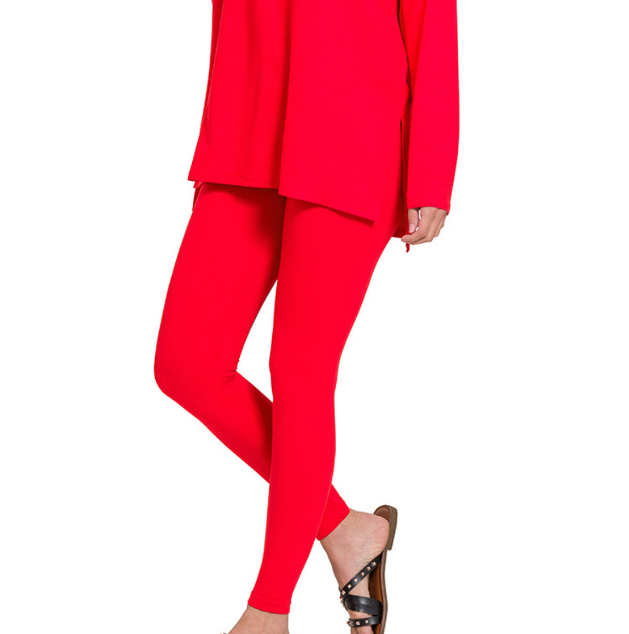 Red Legging Brushed Microfiber Loungewear