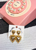 Load image into Gallery viewer, Double Heart Gold Dipped Earrings