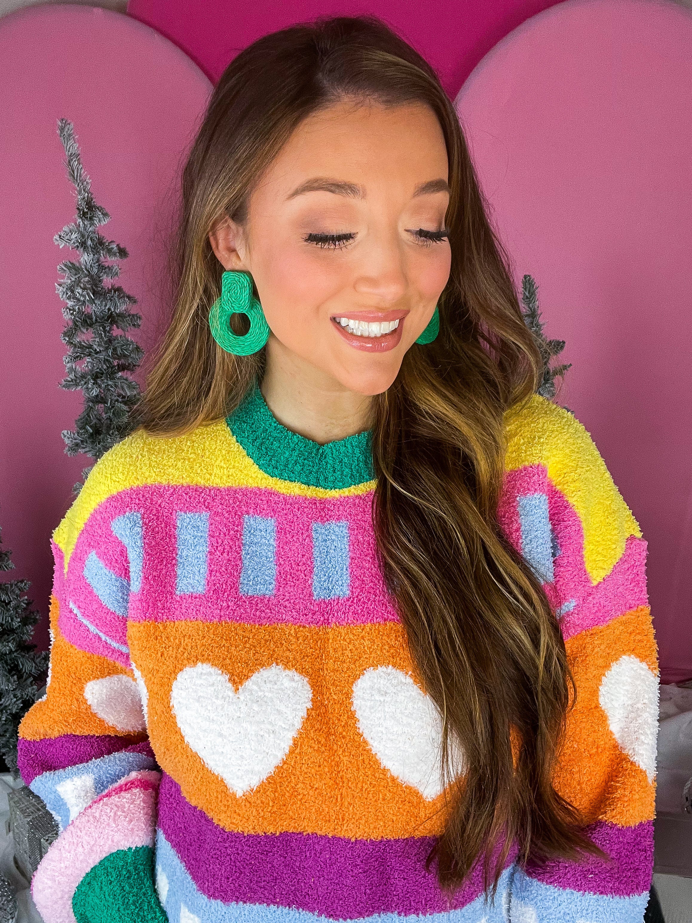 Raffia Square Hoop Earring