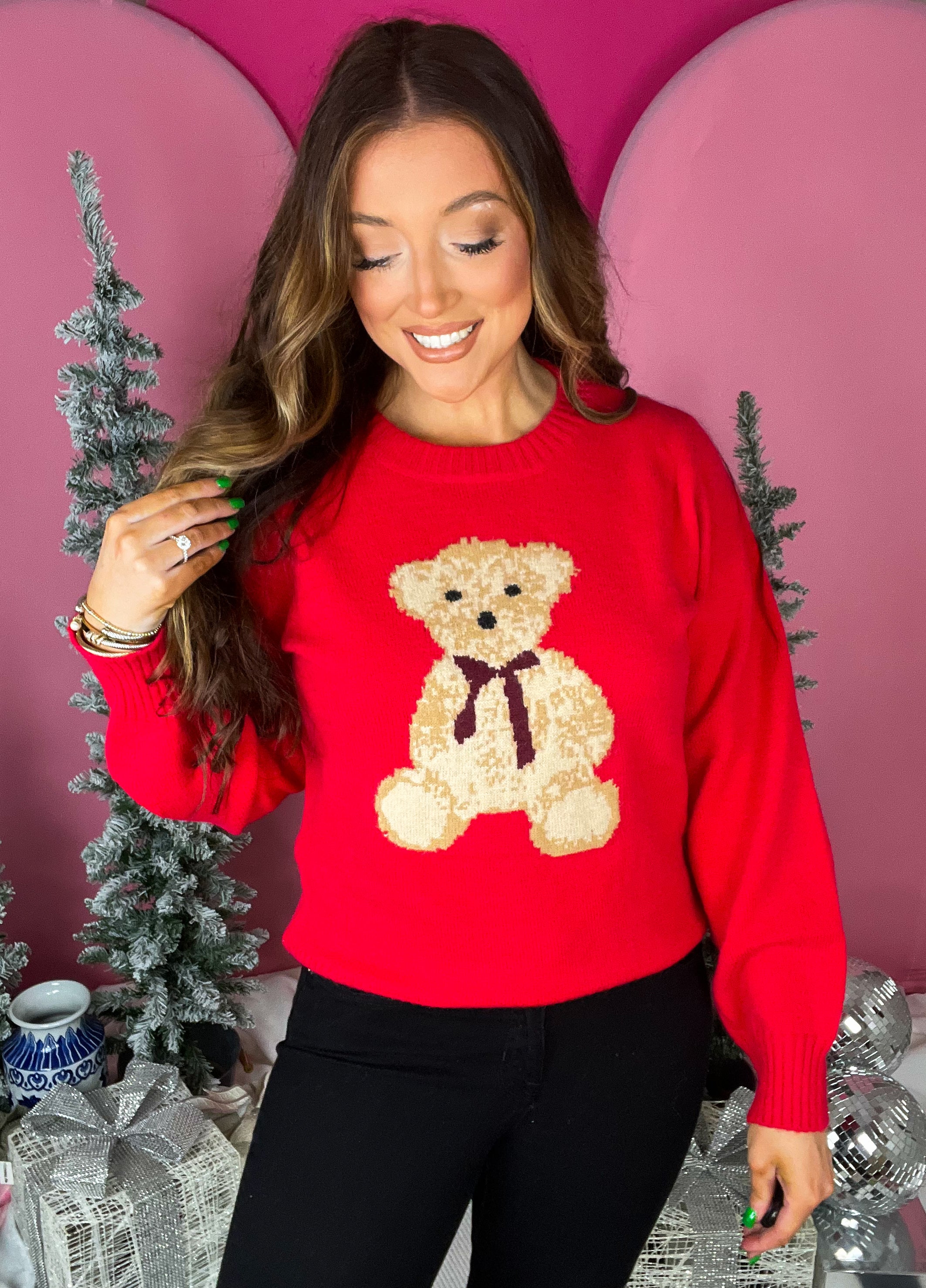 Red Teddy Bear Sweater