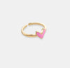 Enamel Heart Ring Adjustable 18 K Gold Plated