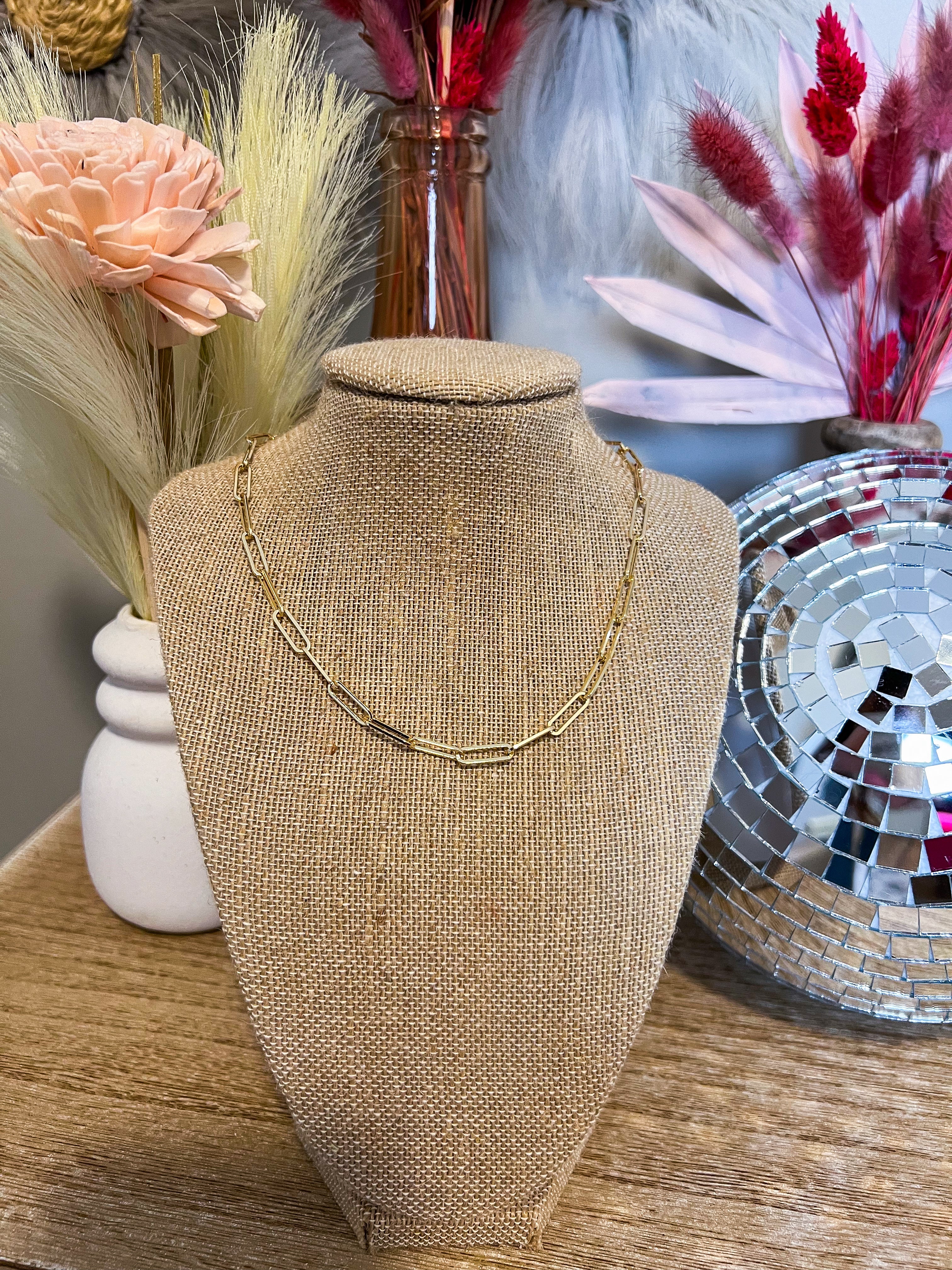 14K Large Paperclip Necklace