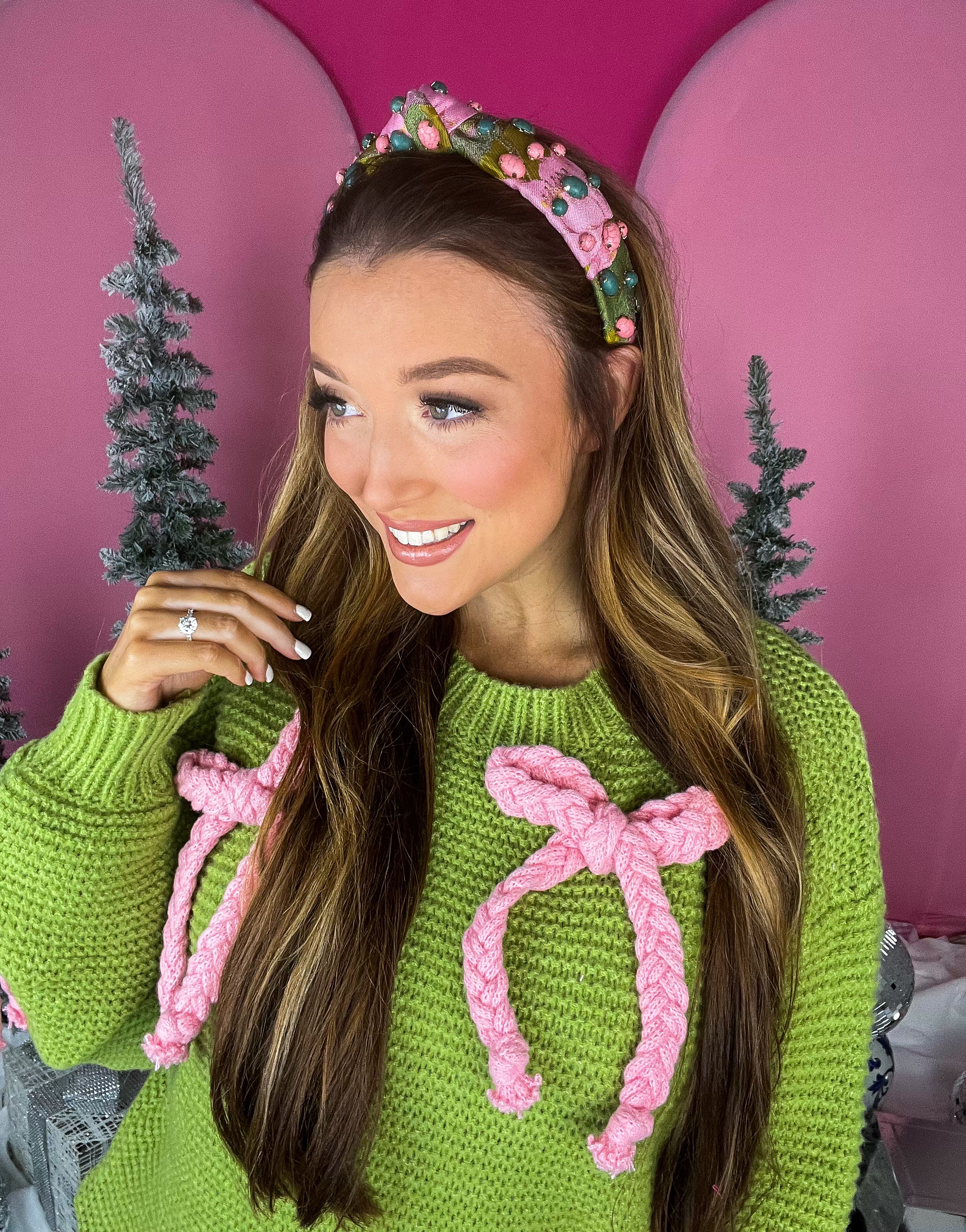 Lily Jacquard Stone Pink Headband