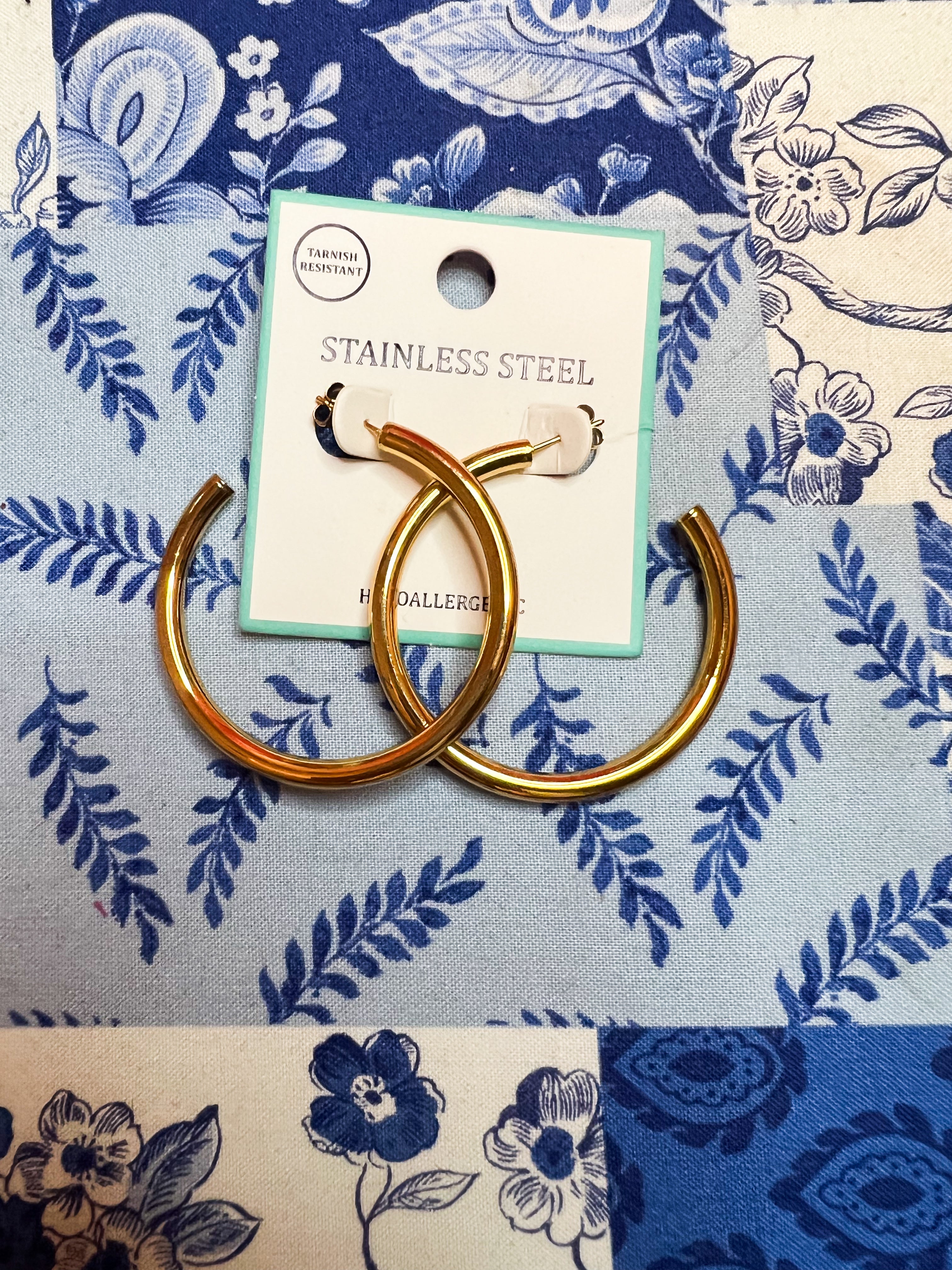 XL Chunky Stainless Steel Gold Hoops