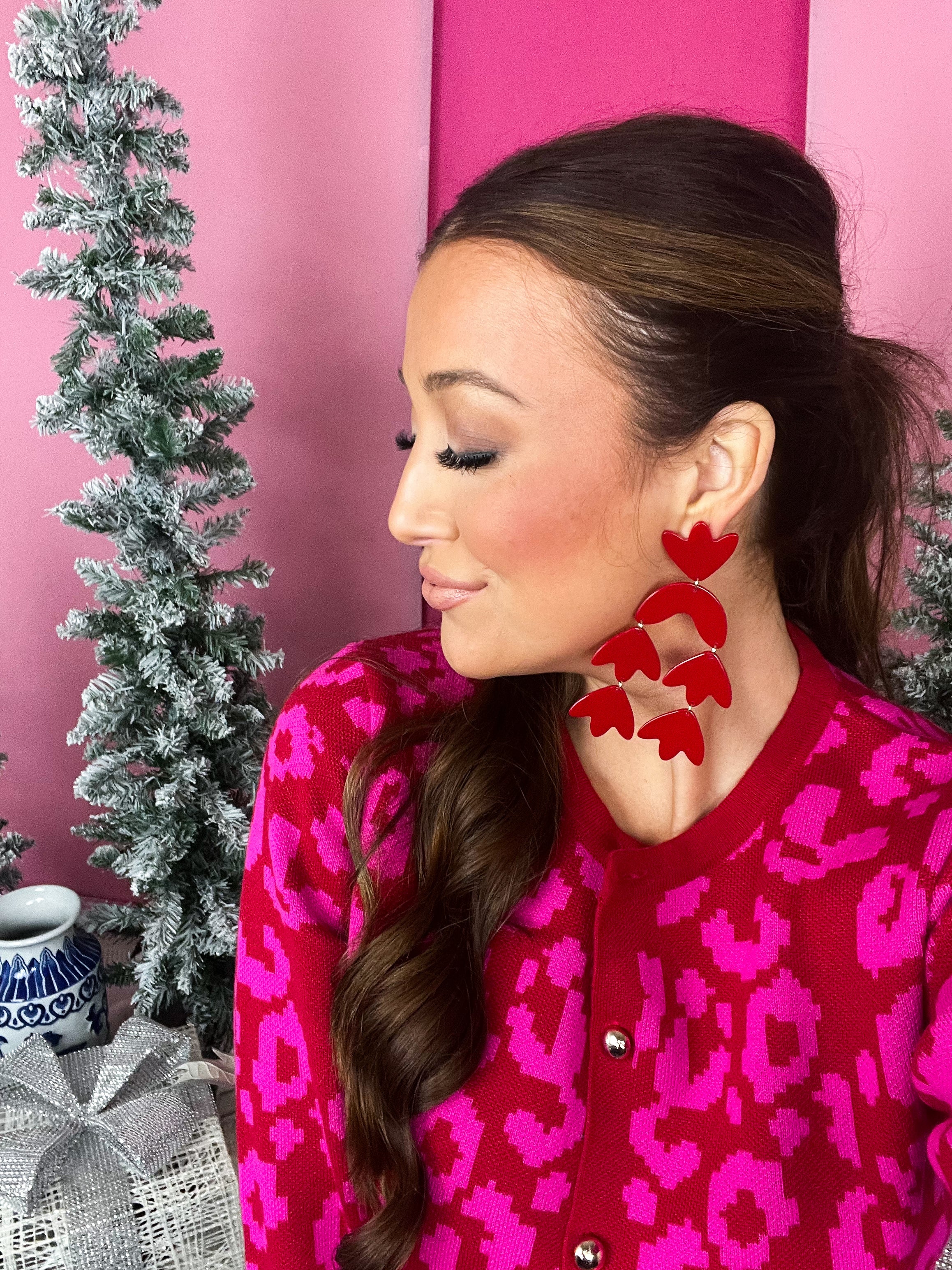 Red Acrylic Cecilia Earring