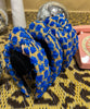 Blue Pom Raffia Headband