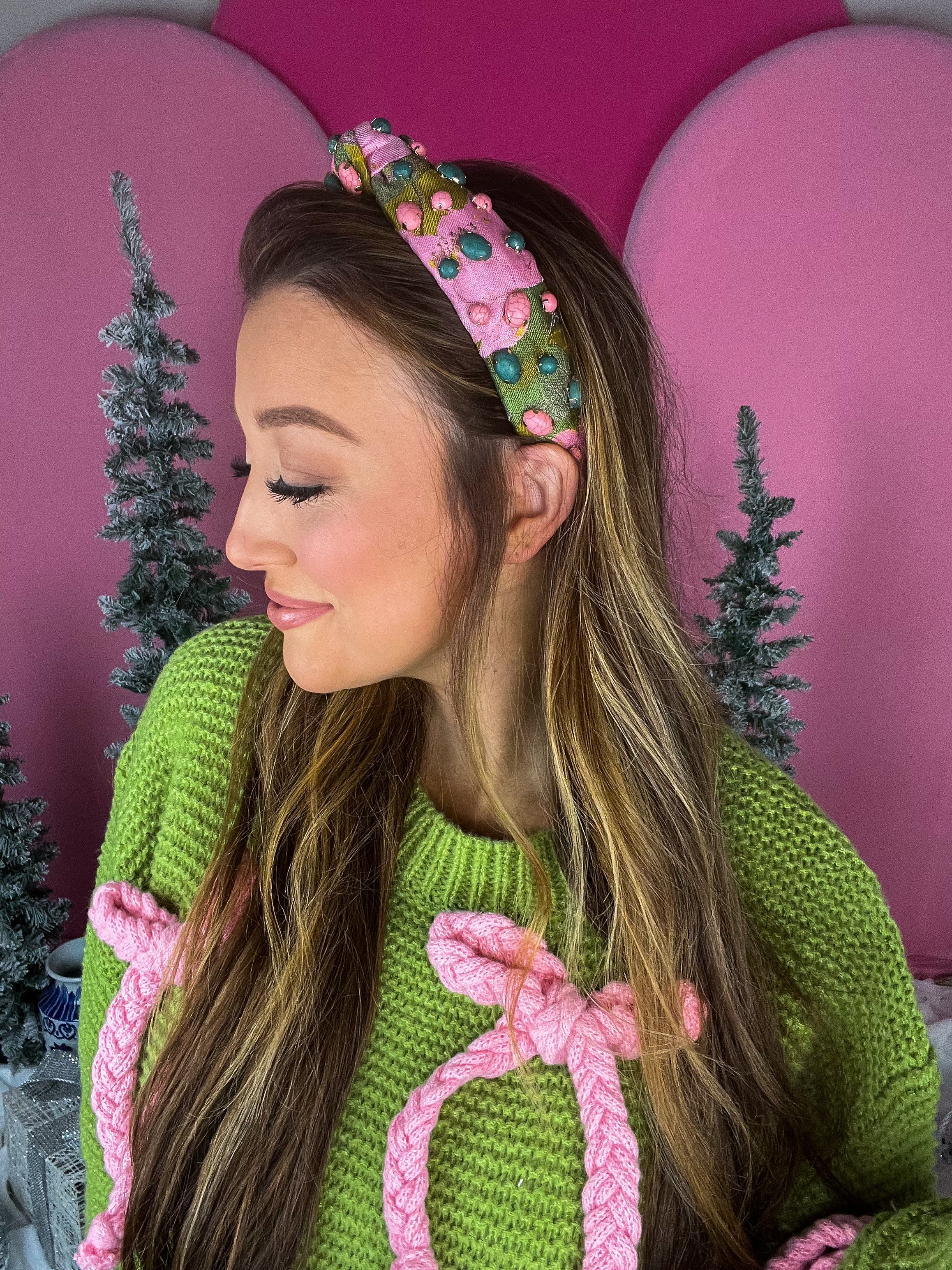 Lily Jacquard Stone Pink Headband