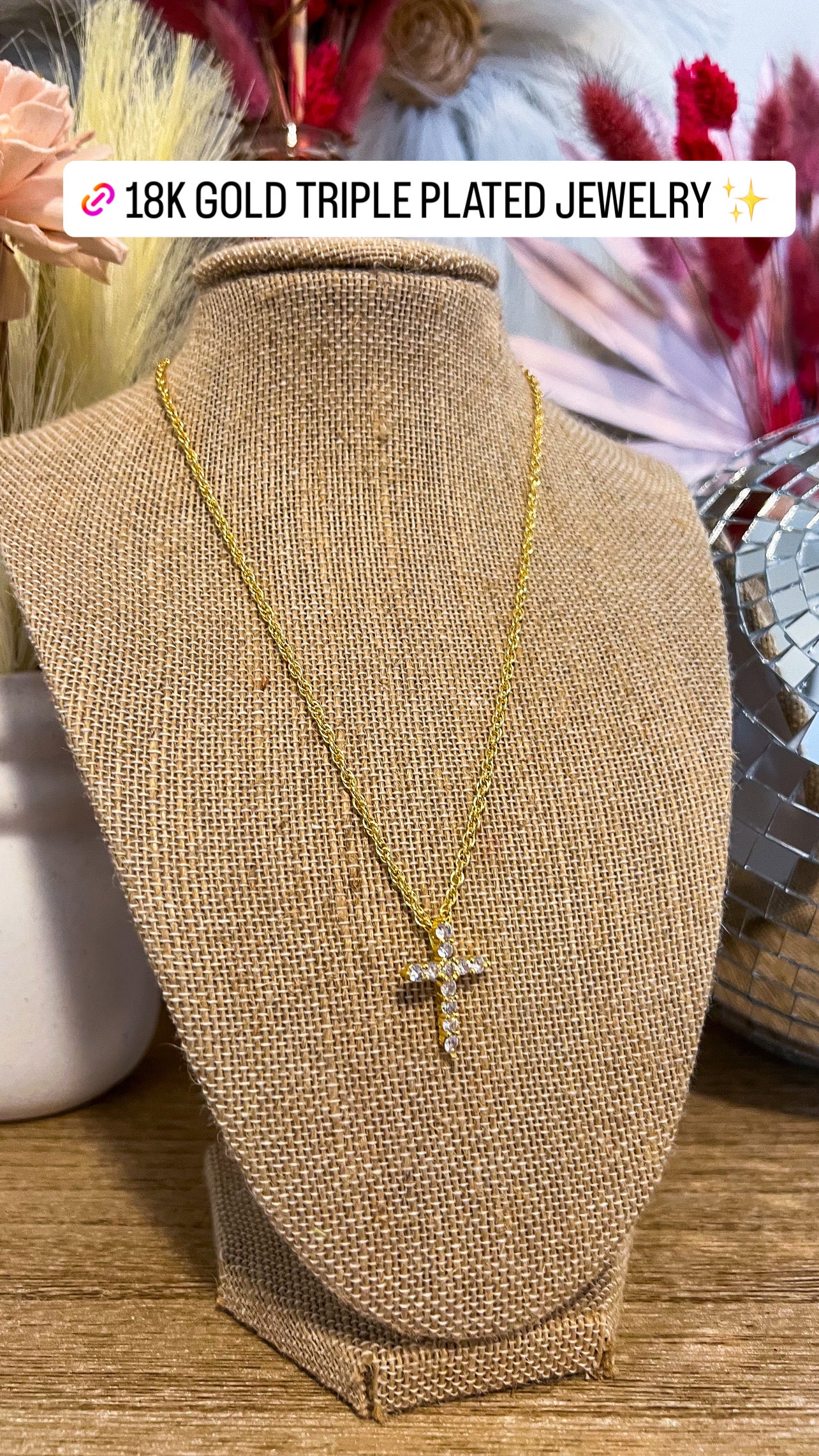 Cross 18K Gold Necklace