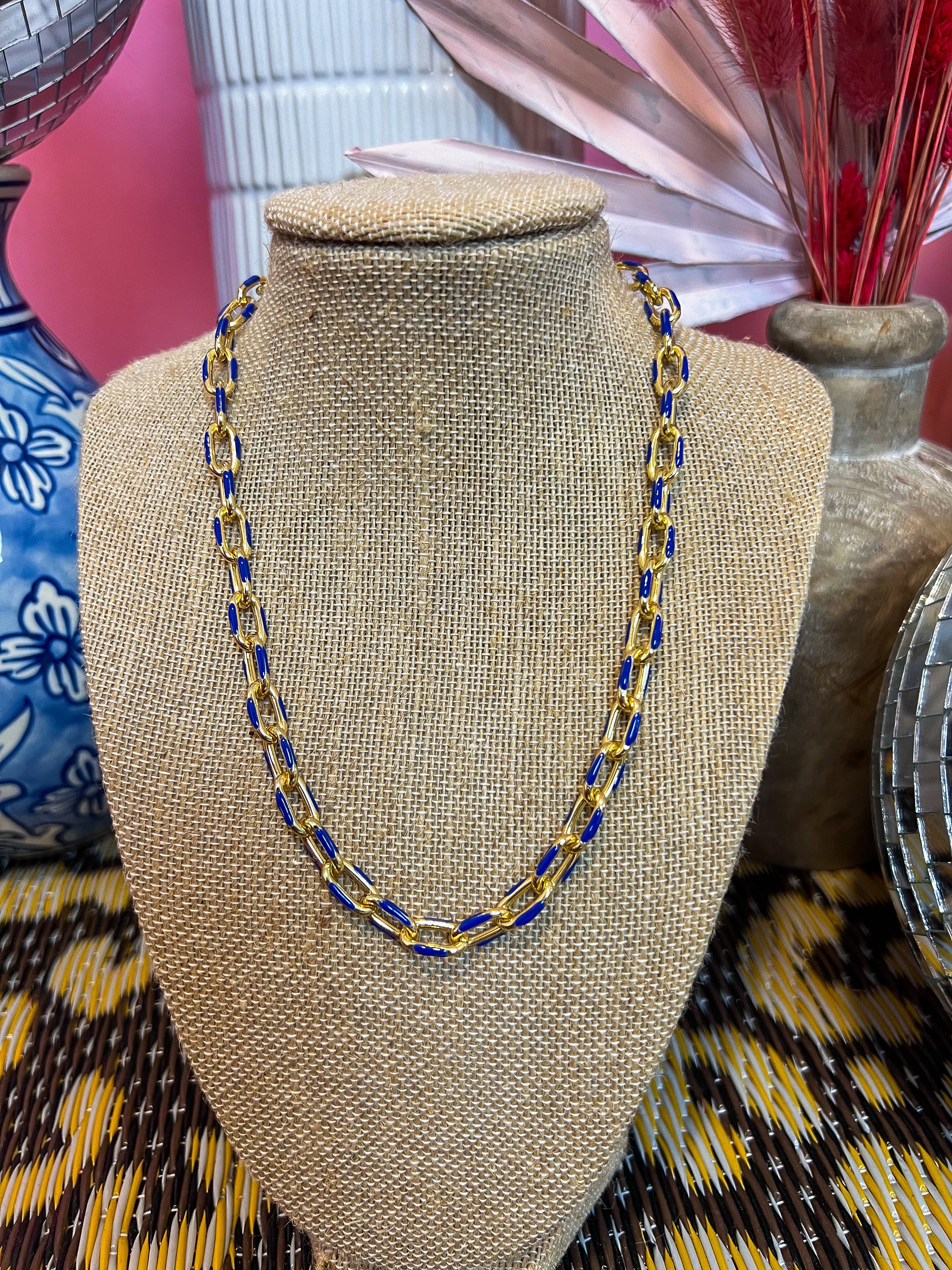 Royal Blue Enamel Chain