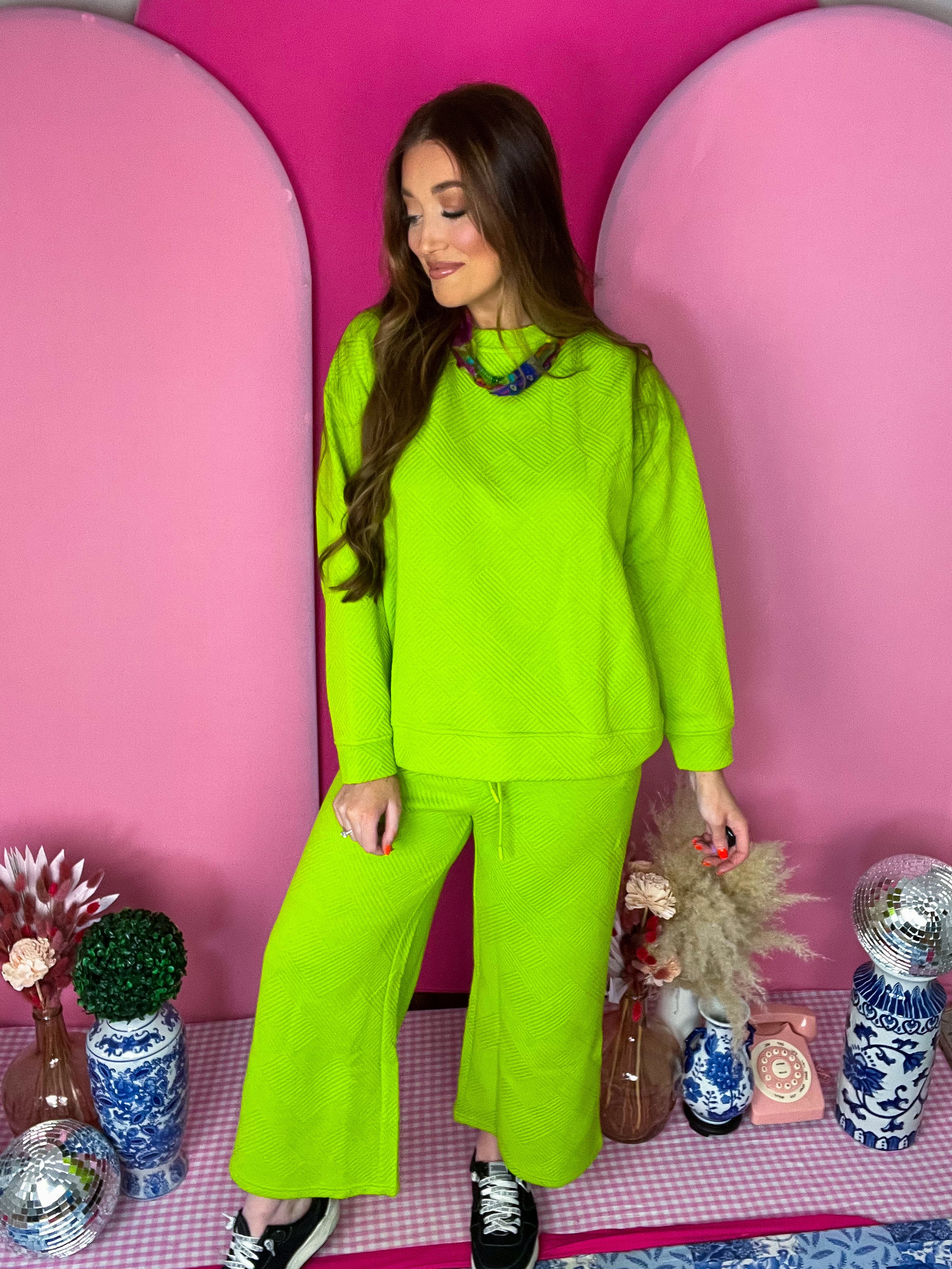 Lime Texture Sweatshirt