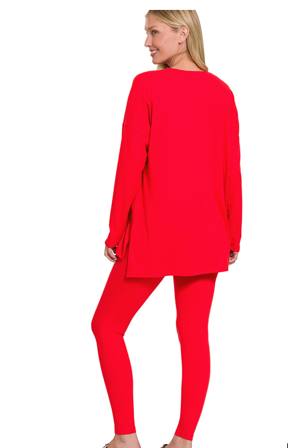 Red Top Microfiber Brushed Loungewear