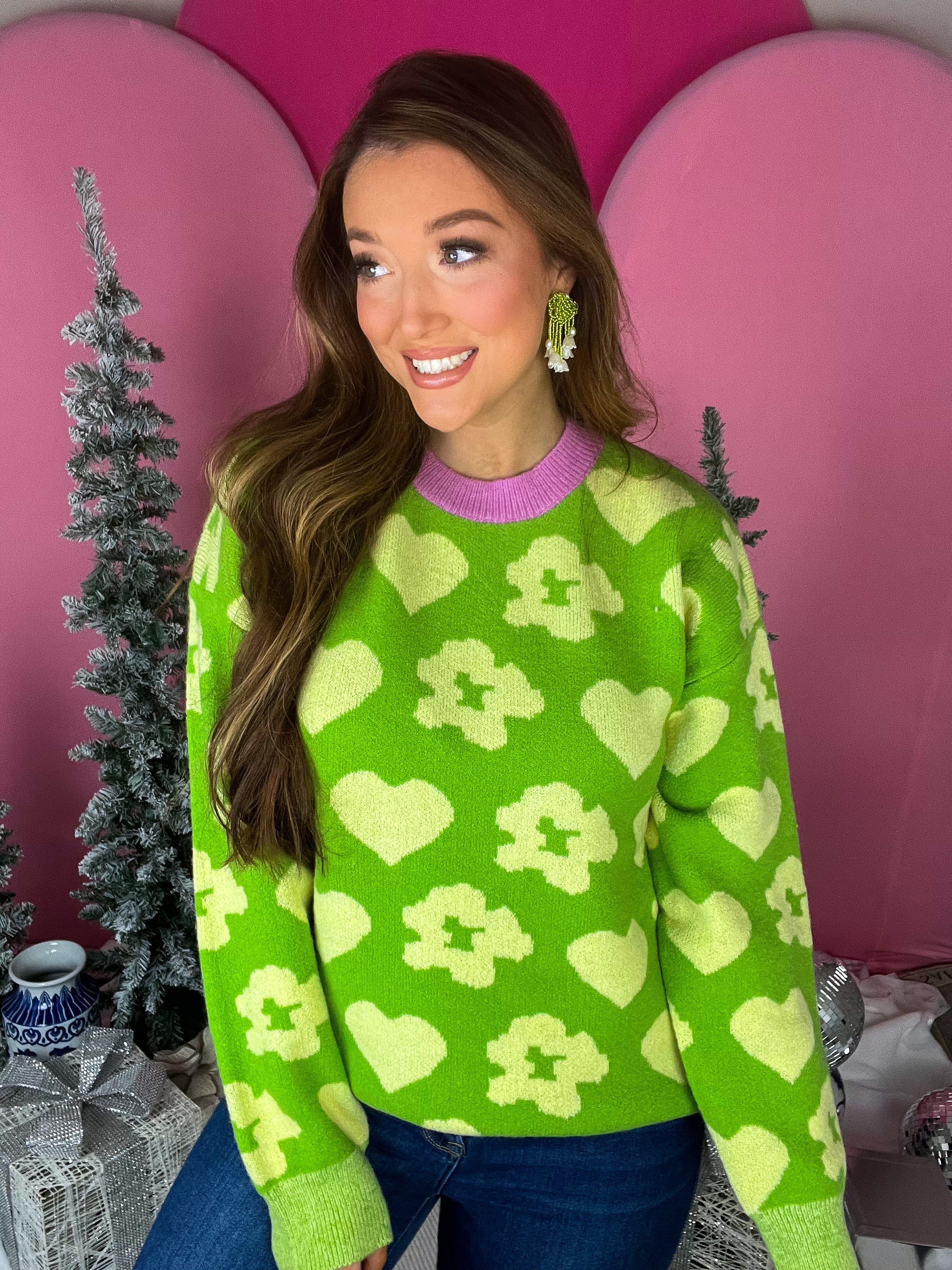 Pistachio Floral Lovin' Sweater