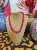 Pink Enamel Chain Necklace