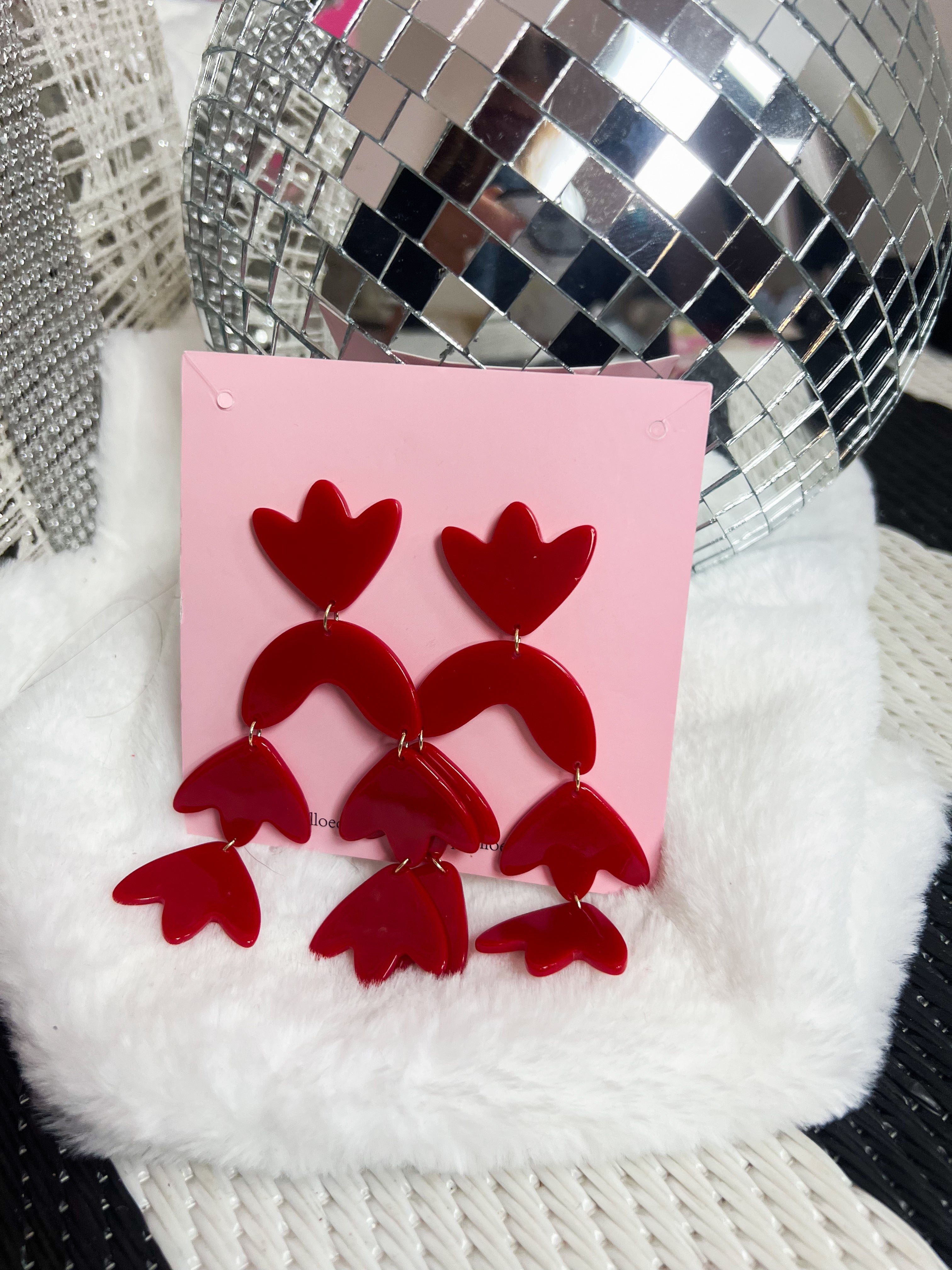 Red Acrylic Cecilia Earring