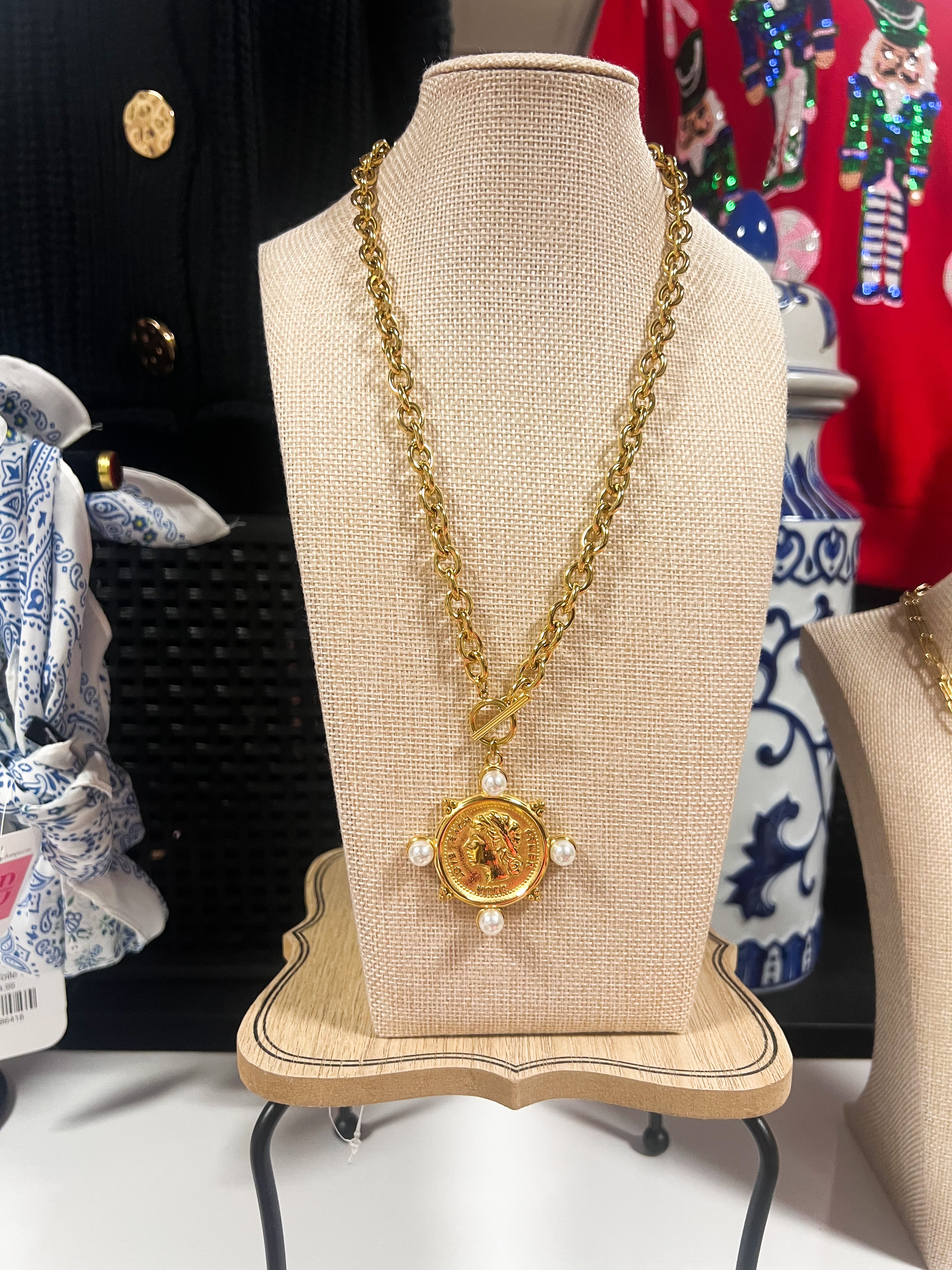 CHANSUTT PEARLS Coin Gold Necklace