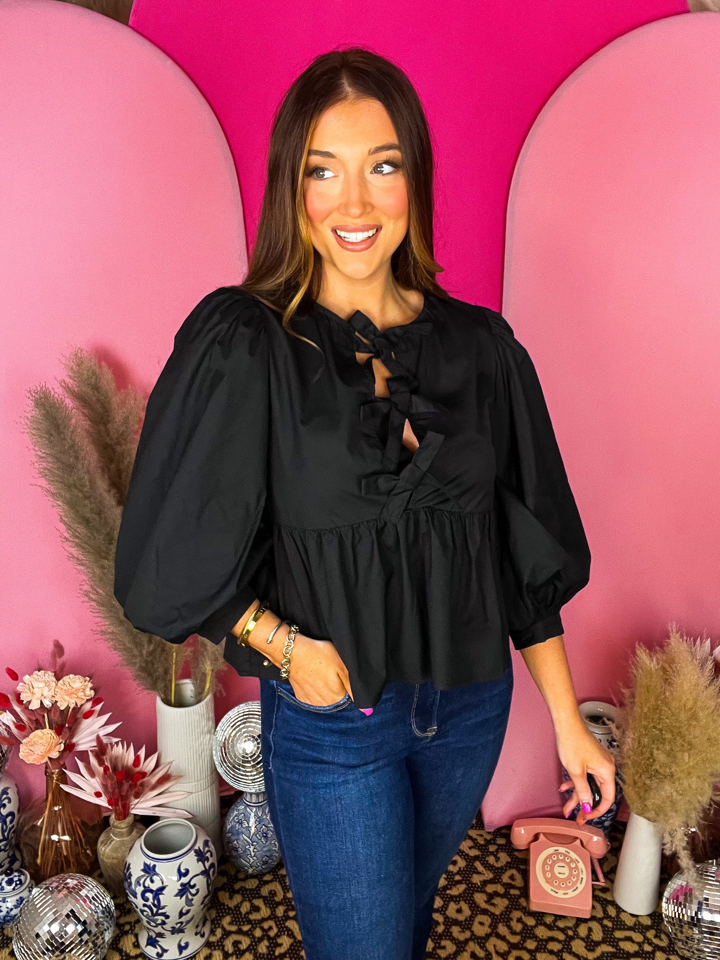 Ellington Black Bow Top