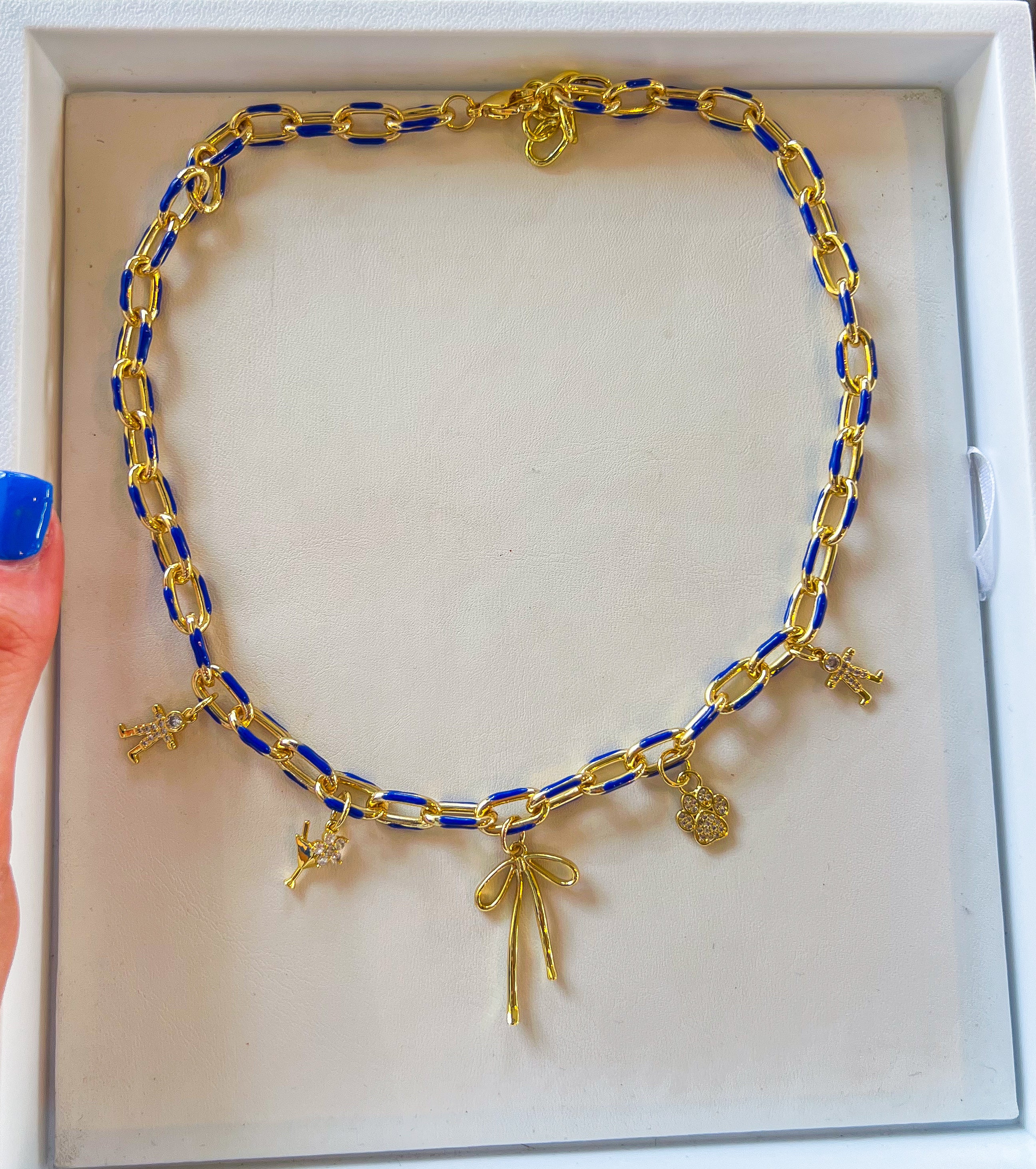 Royal Blue Enamel Chain