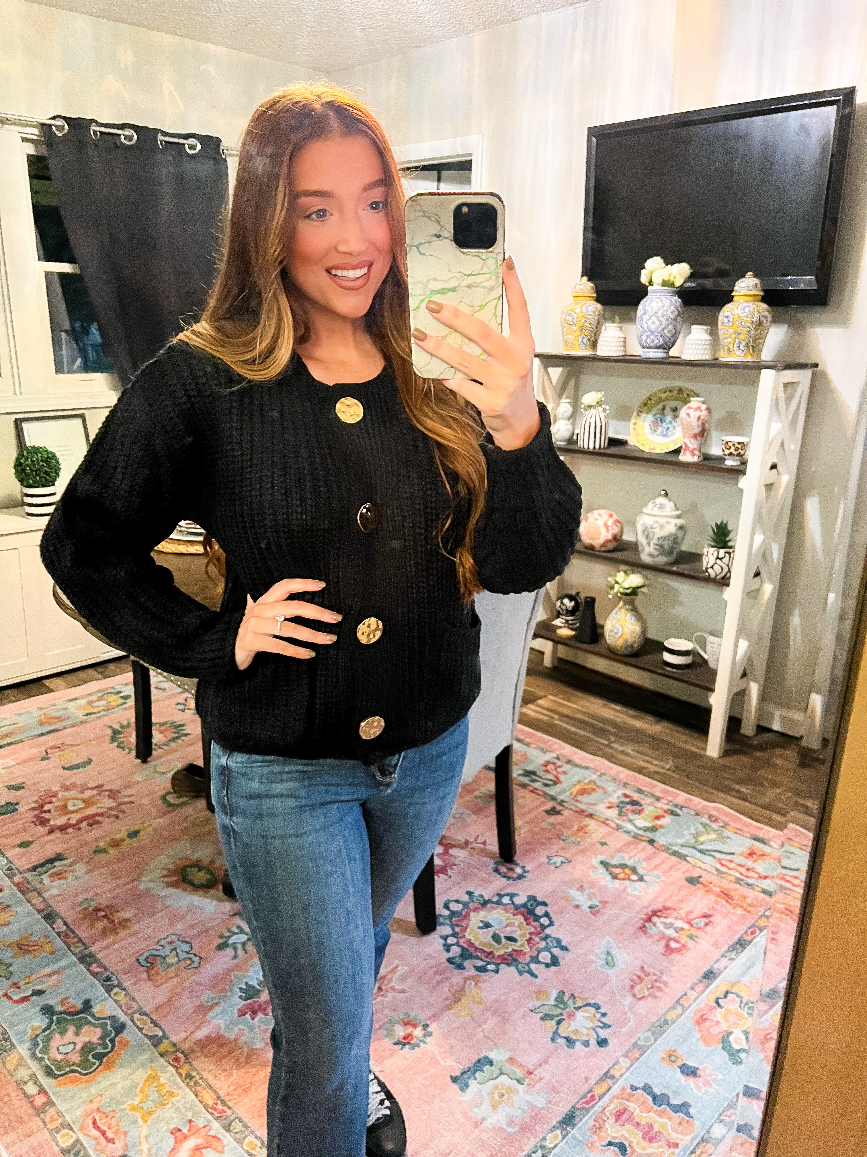 Black Gold Accent Sweater