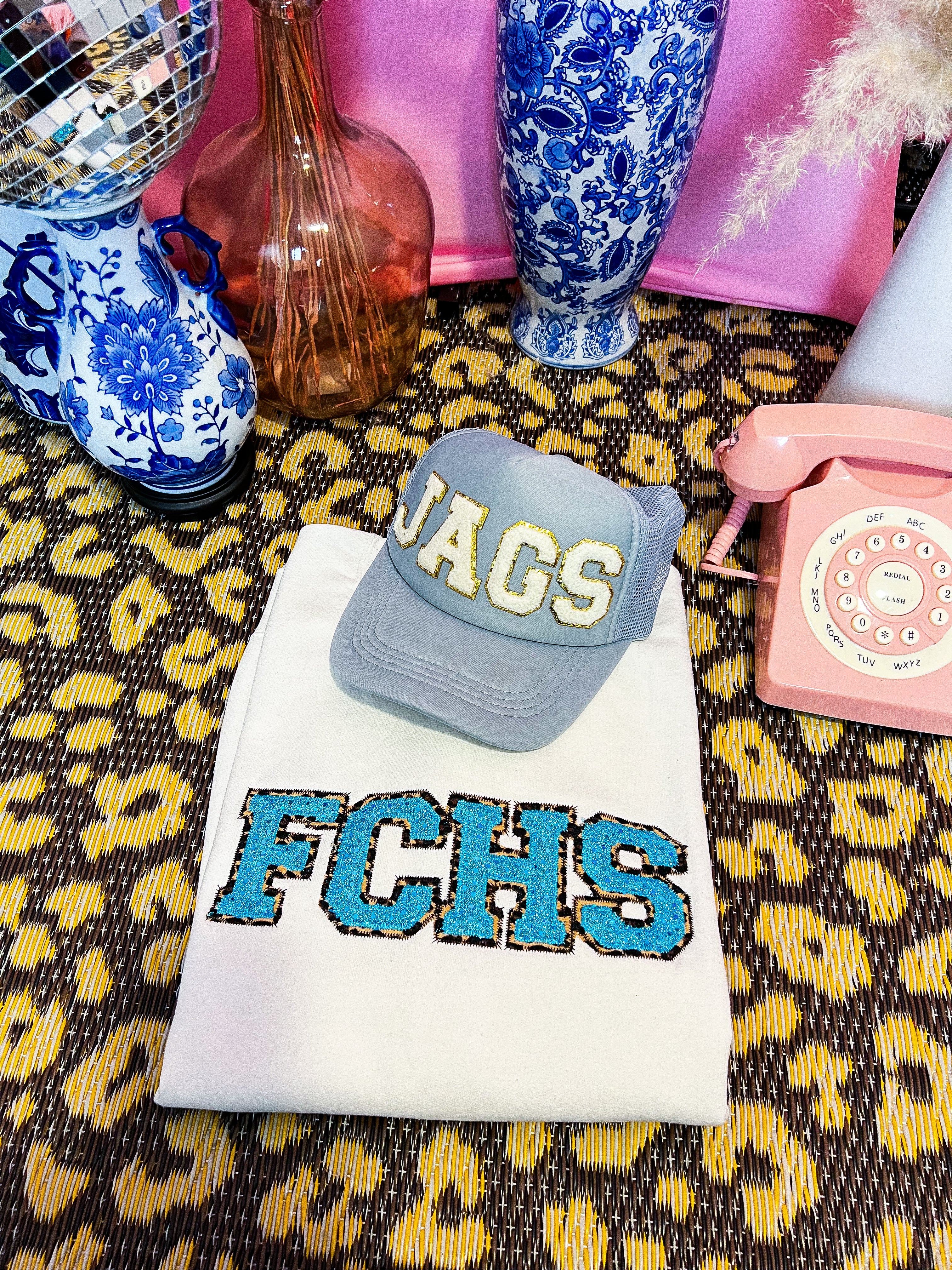 FCHS White Embroidered Crew