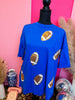 Blue Football Sequins Oversized Tee