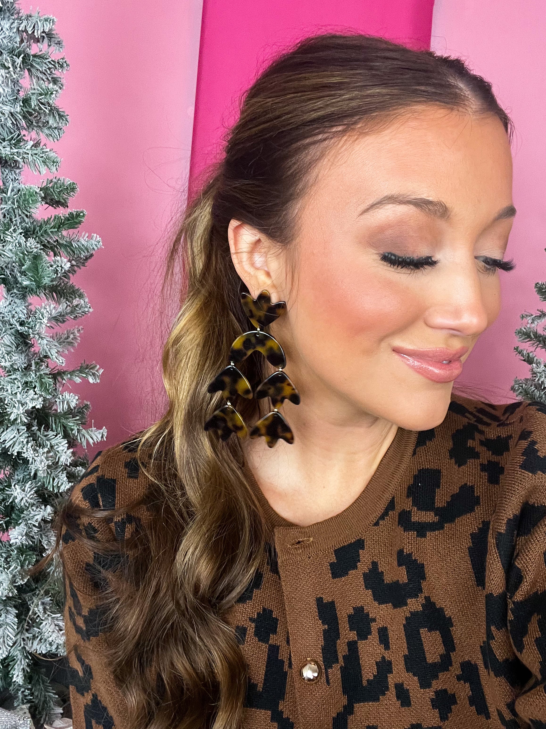 Tortoise Acrylic Cecilia Earring