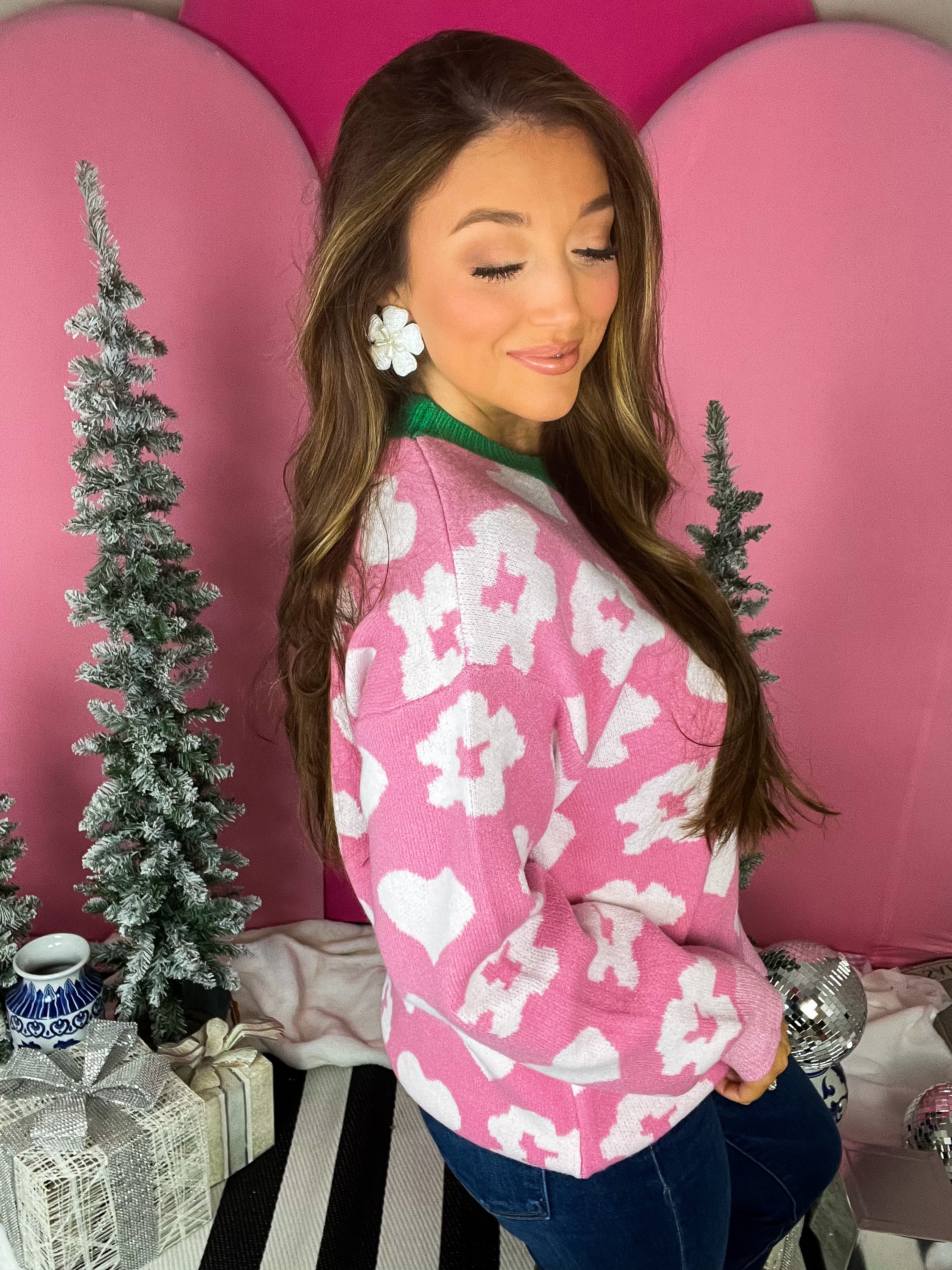 Floral Lovin' Pink Sweater