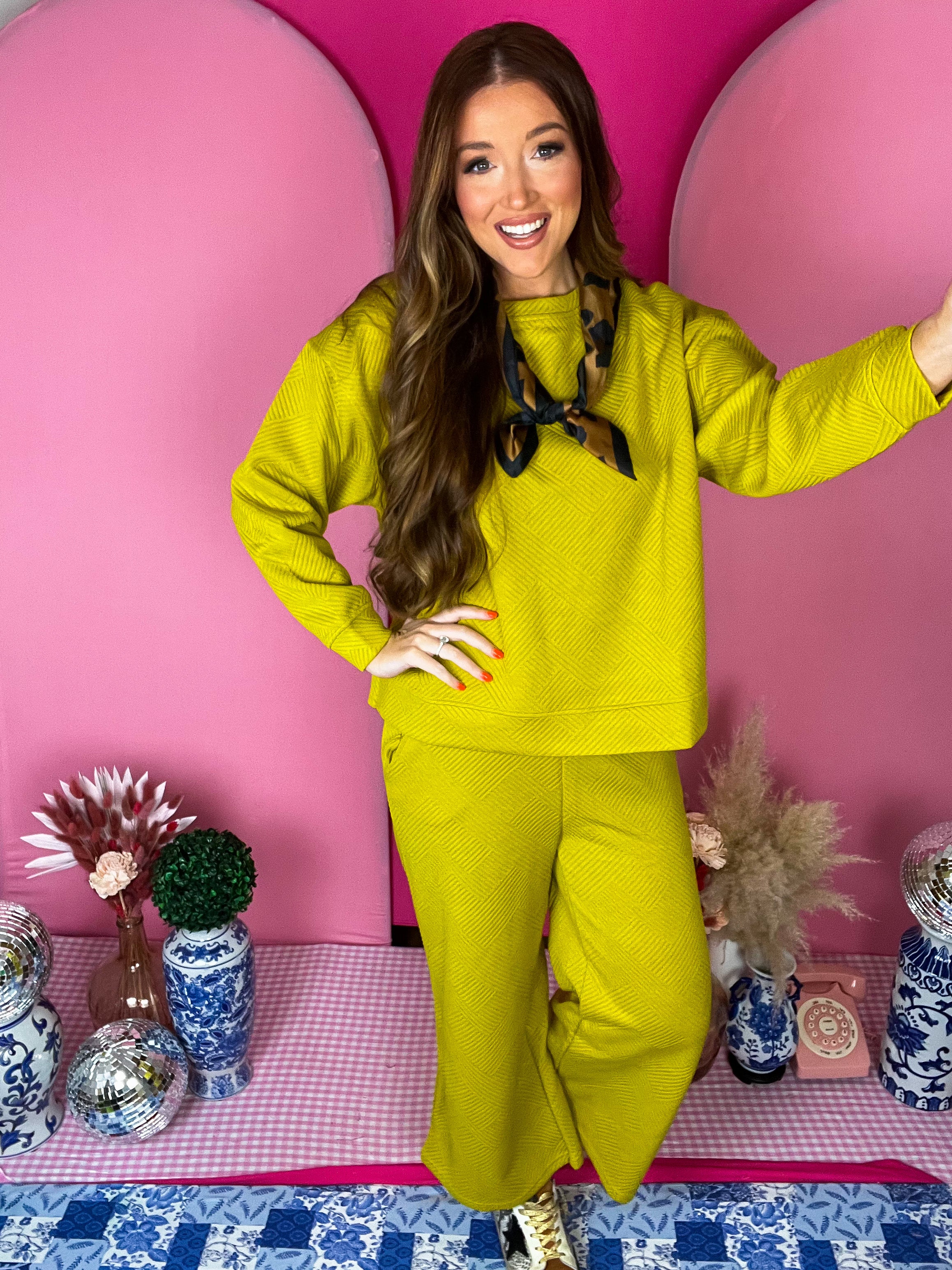 Mustard Texture Sweatshirt