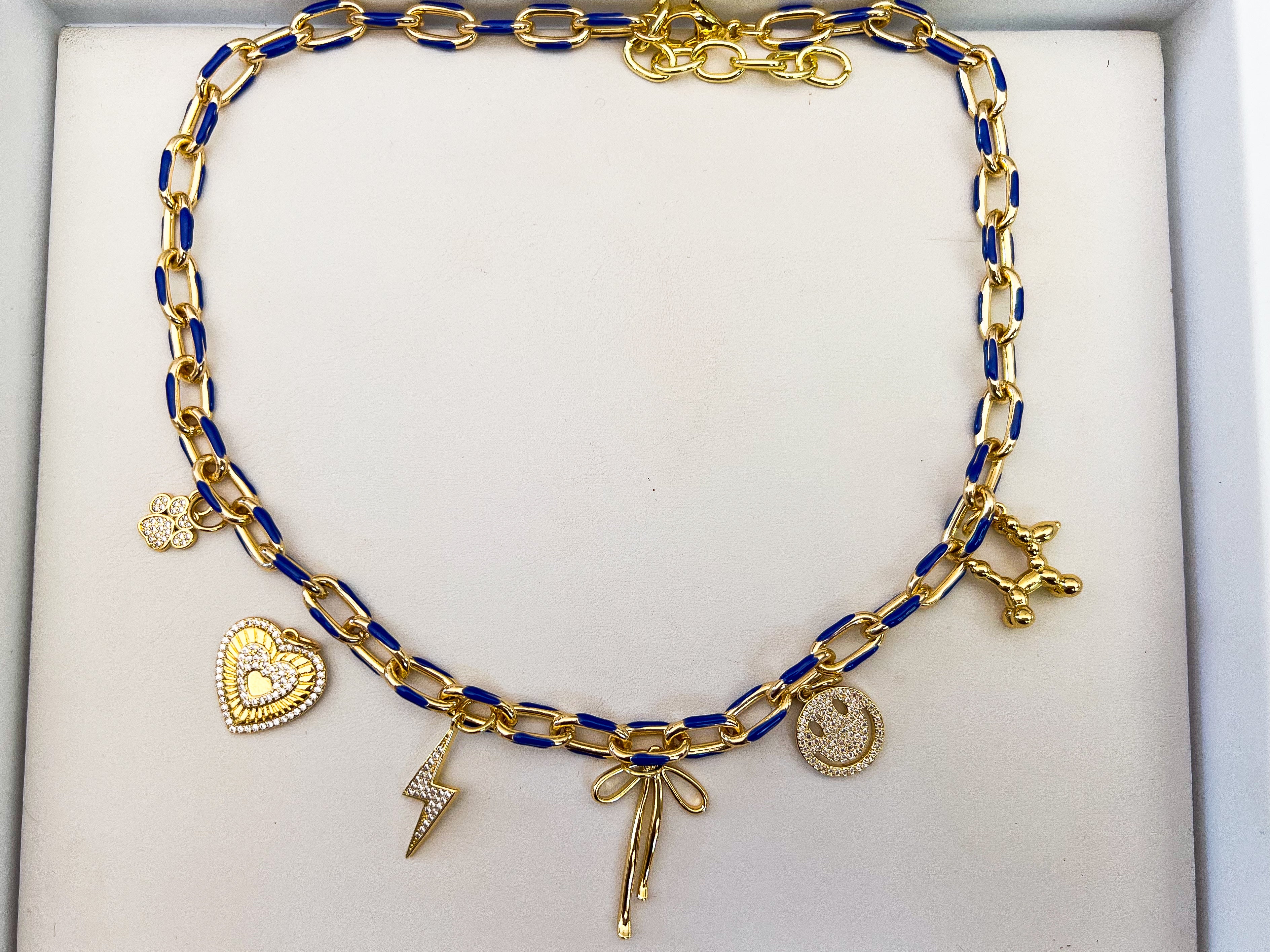 Royal Blue Enamel Chain